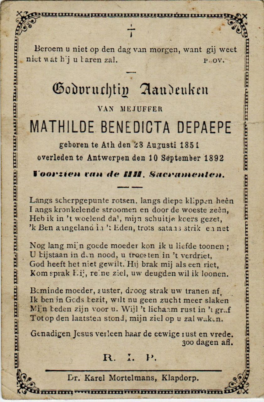 Depaepe Mathilde Benedicta