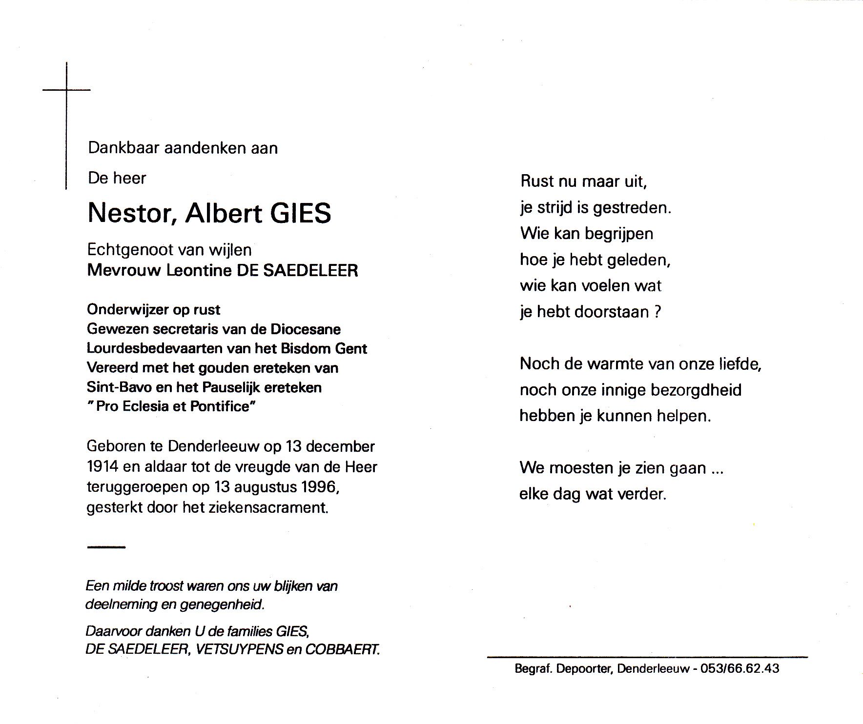 Gies Nestor Albert