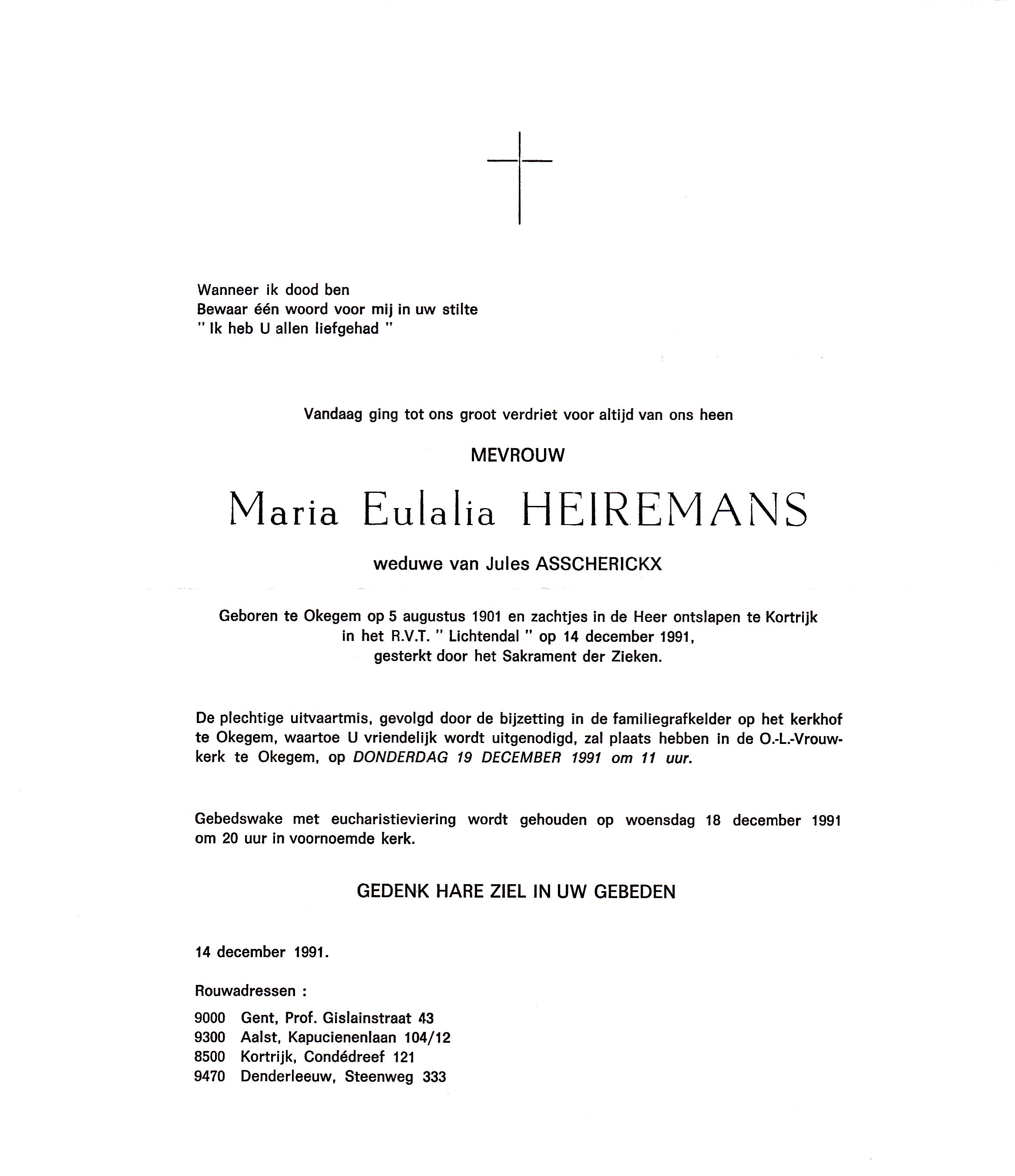 Heiremans Maria Eulalia    