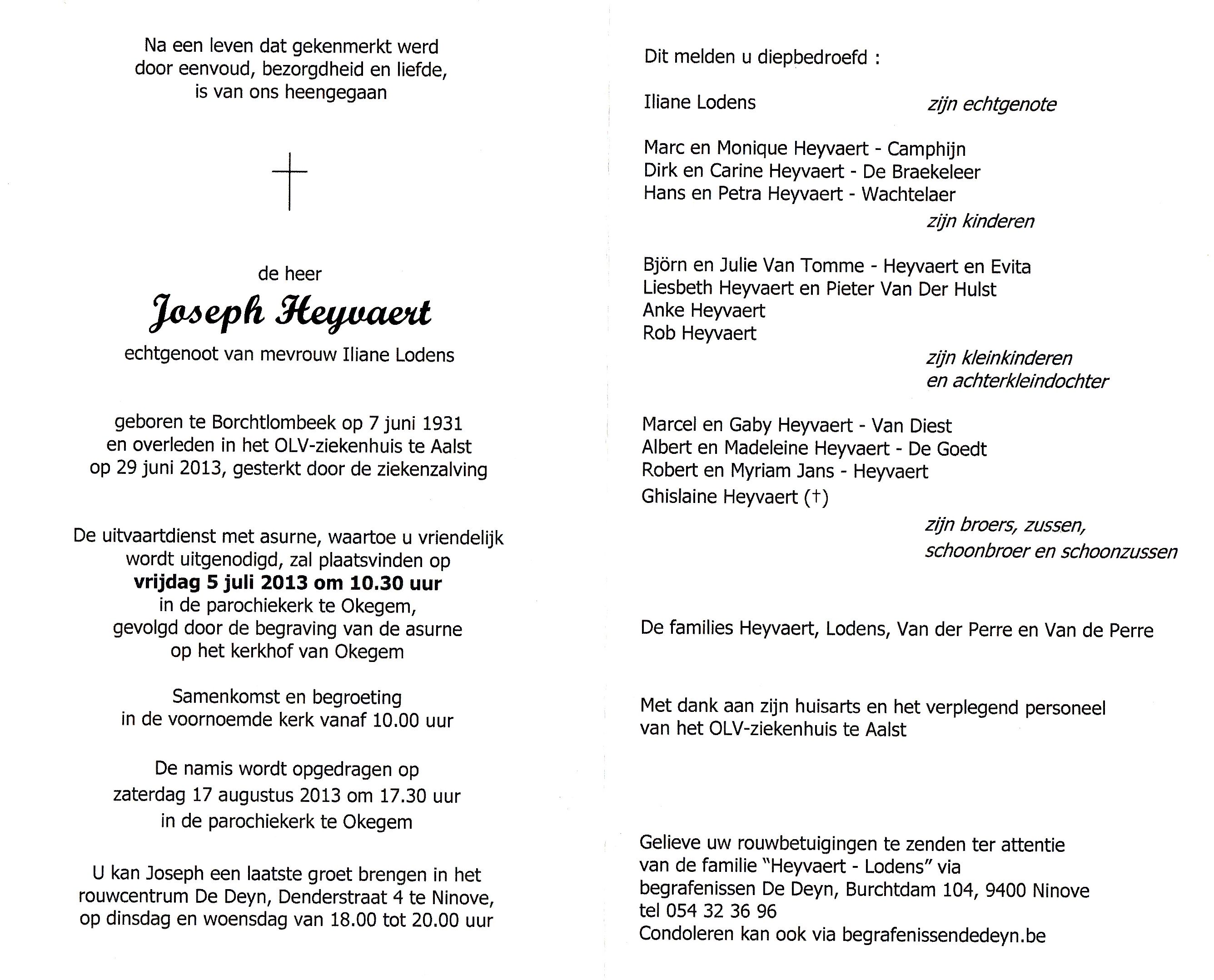 Heyvaert Joseph    