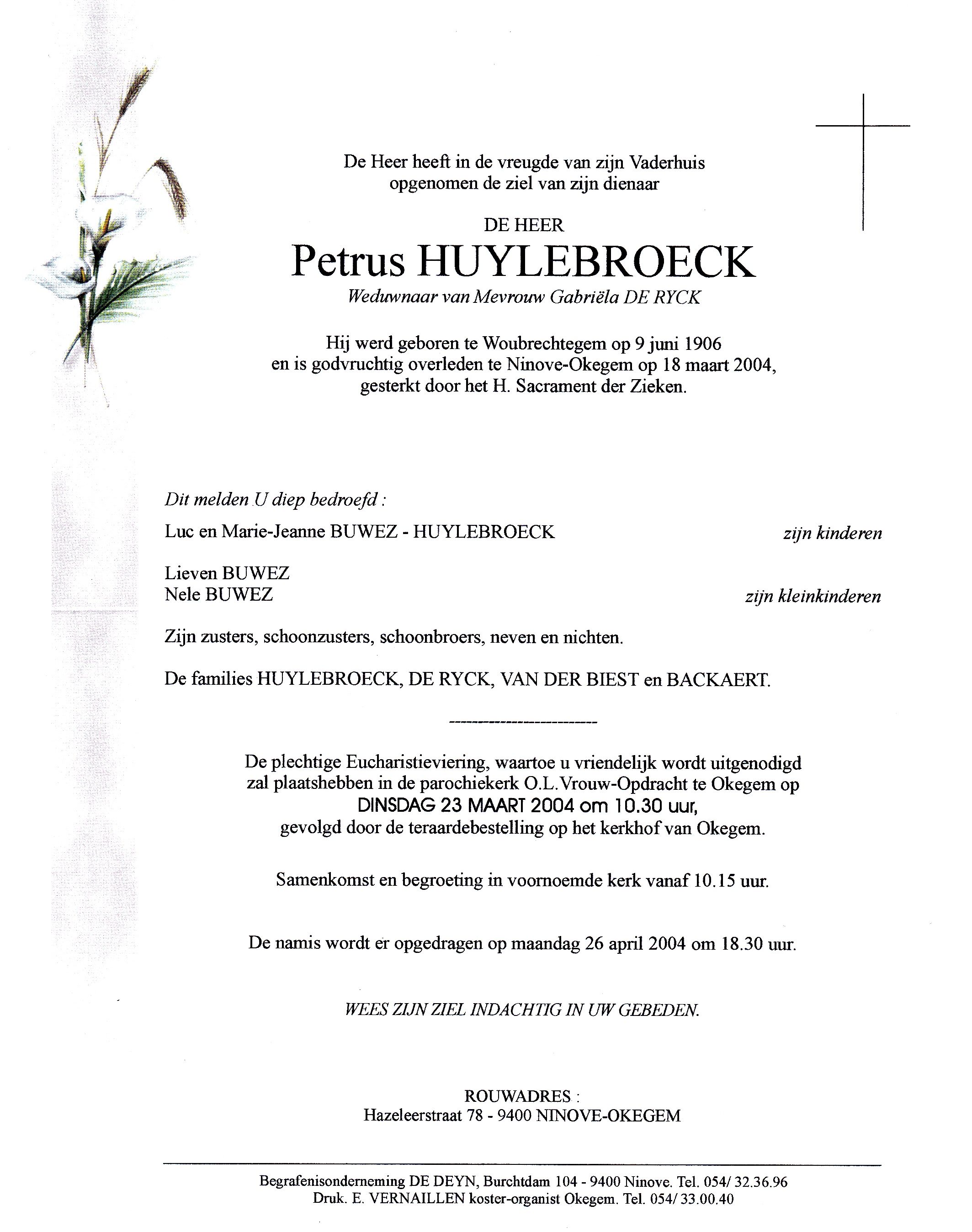 Huylenbroeck Petrus  