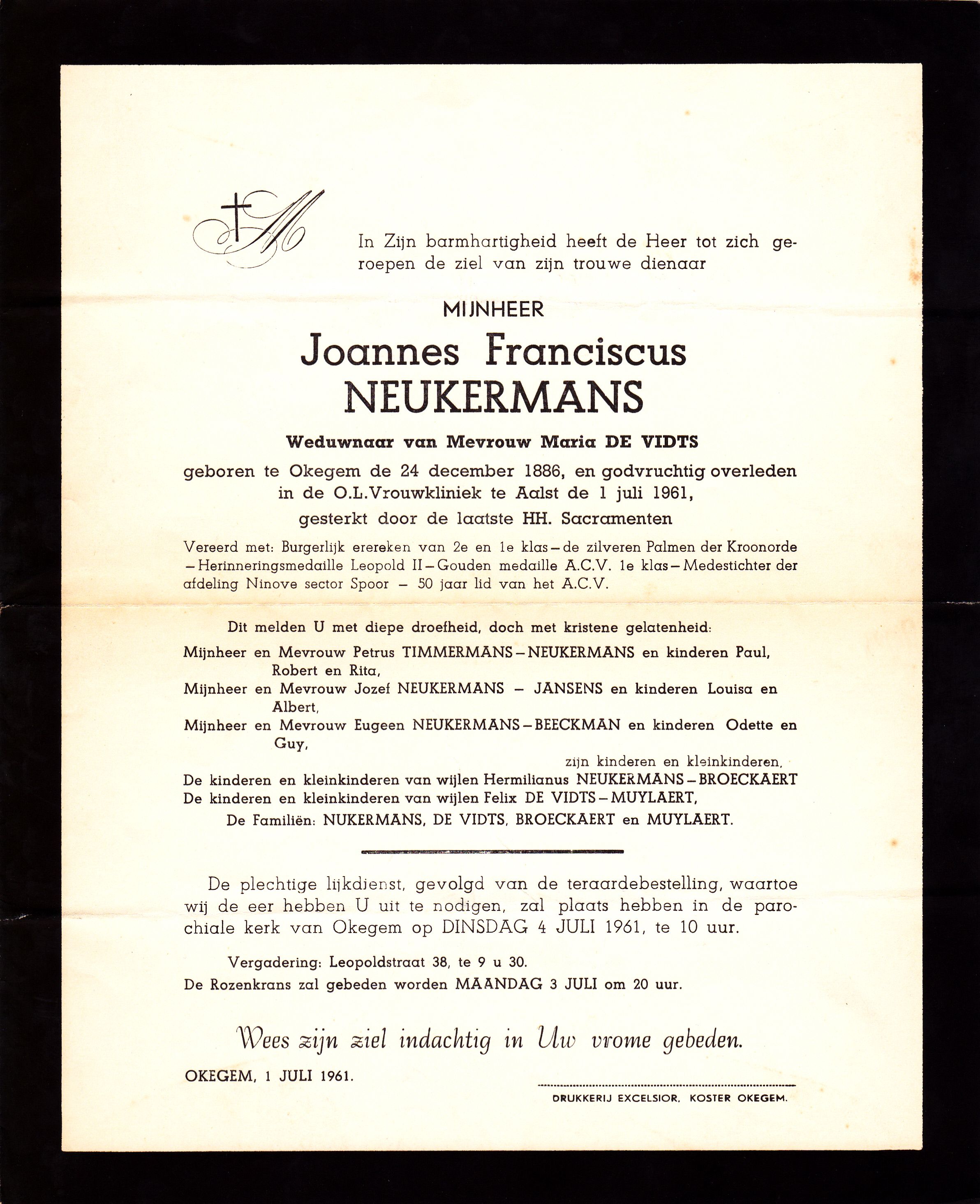 Neukermans Joannes Franciscus  