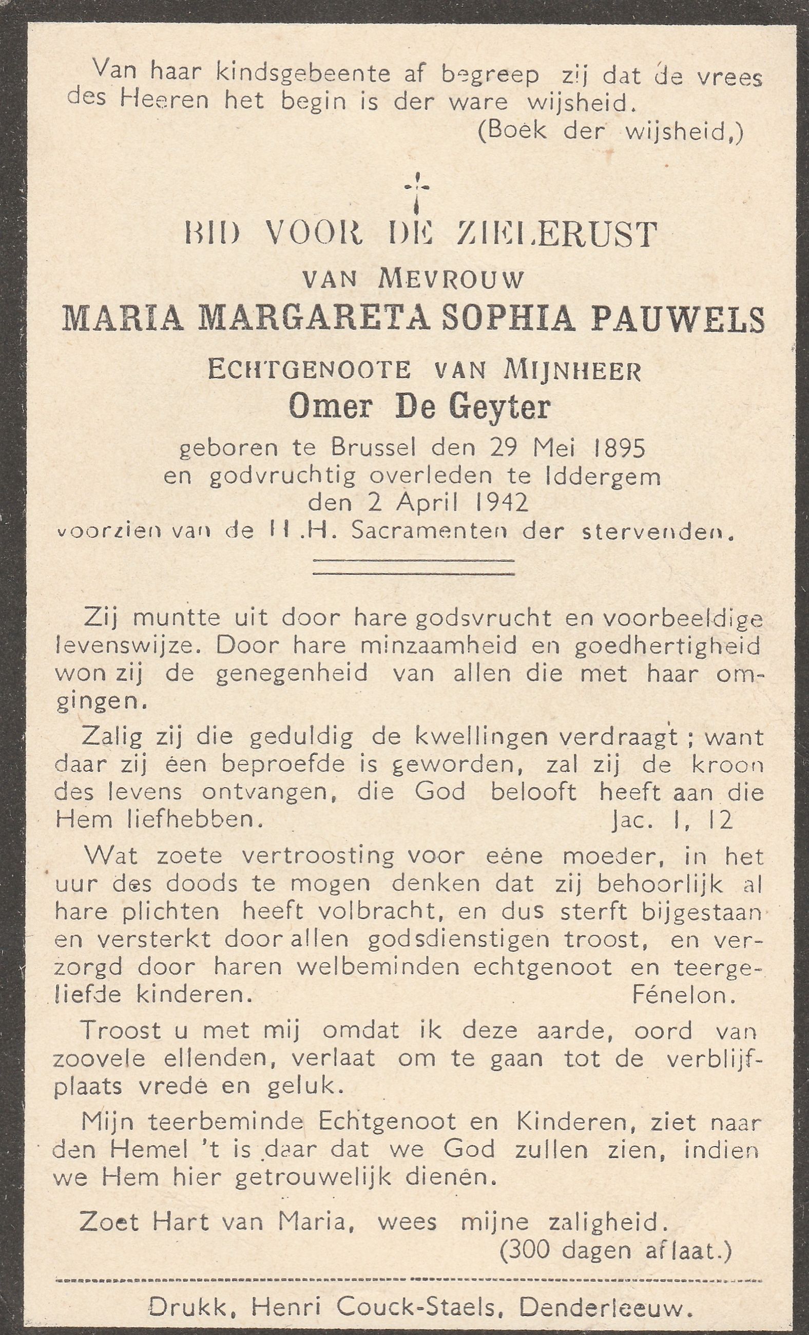 Pauwels Maria Margareta Sophia