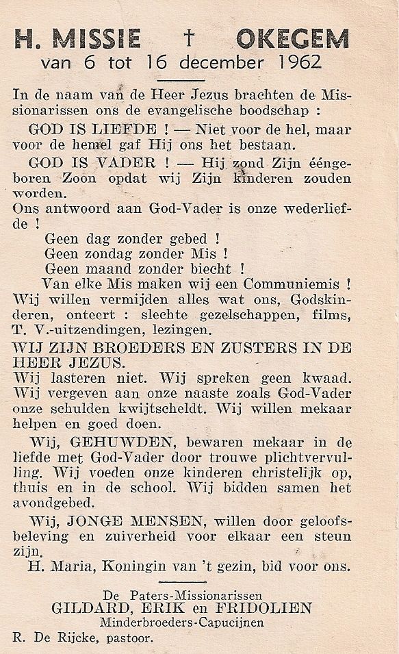 1962 - H. Missie