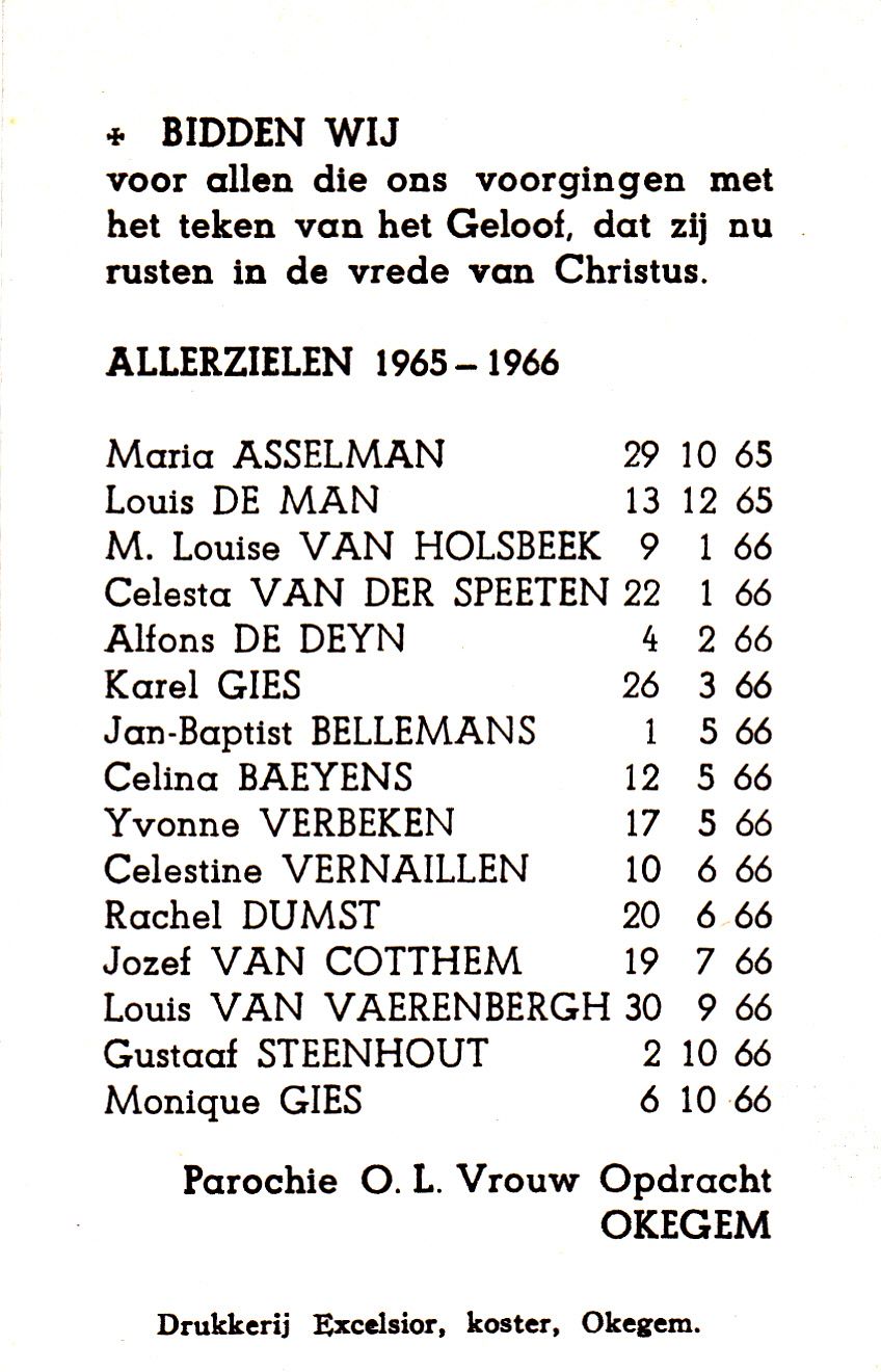 1966 - Allerzielen - Herdenking Overledenen