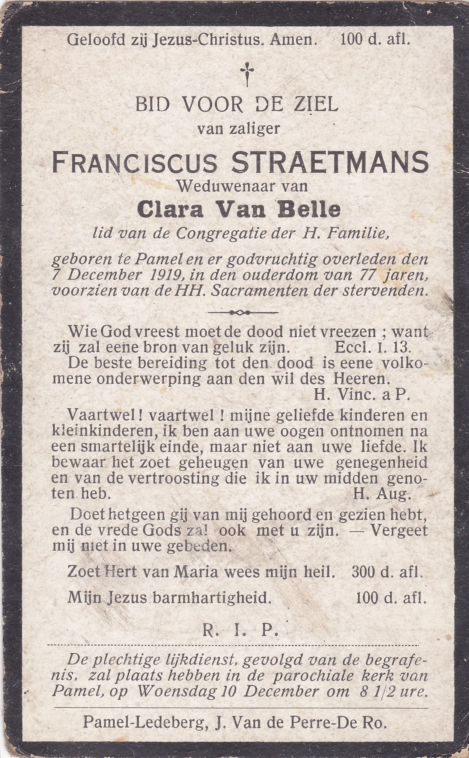 Straetmans Franciscus