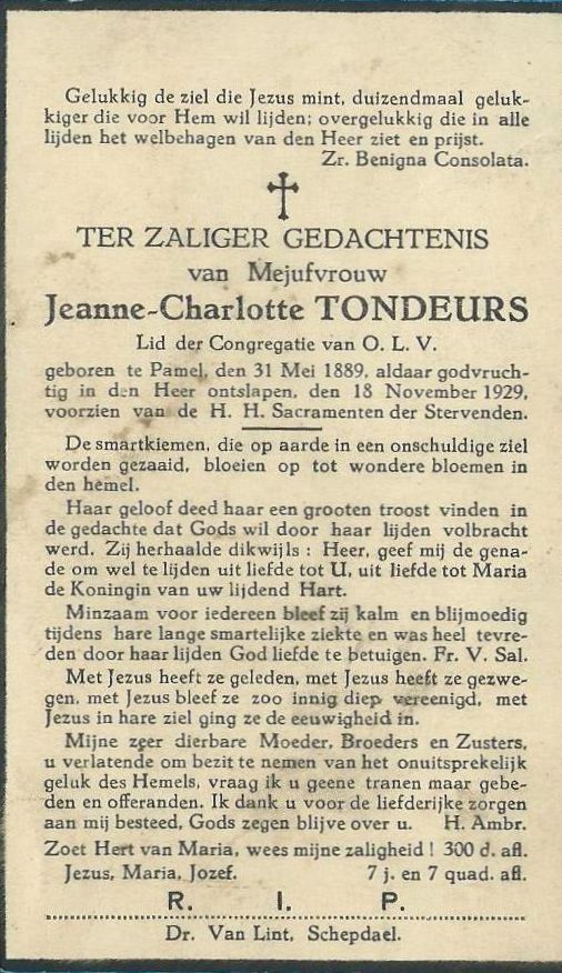 Tondeurs Jeanne Charlotte 