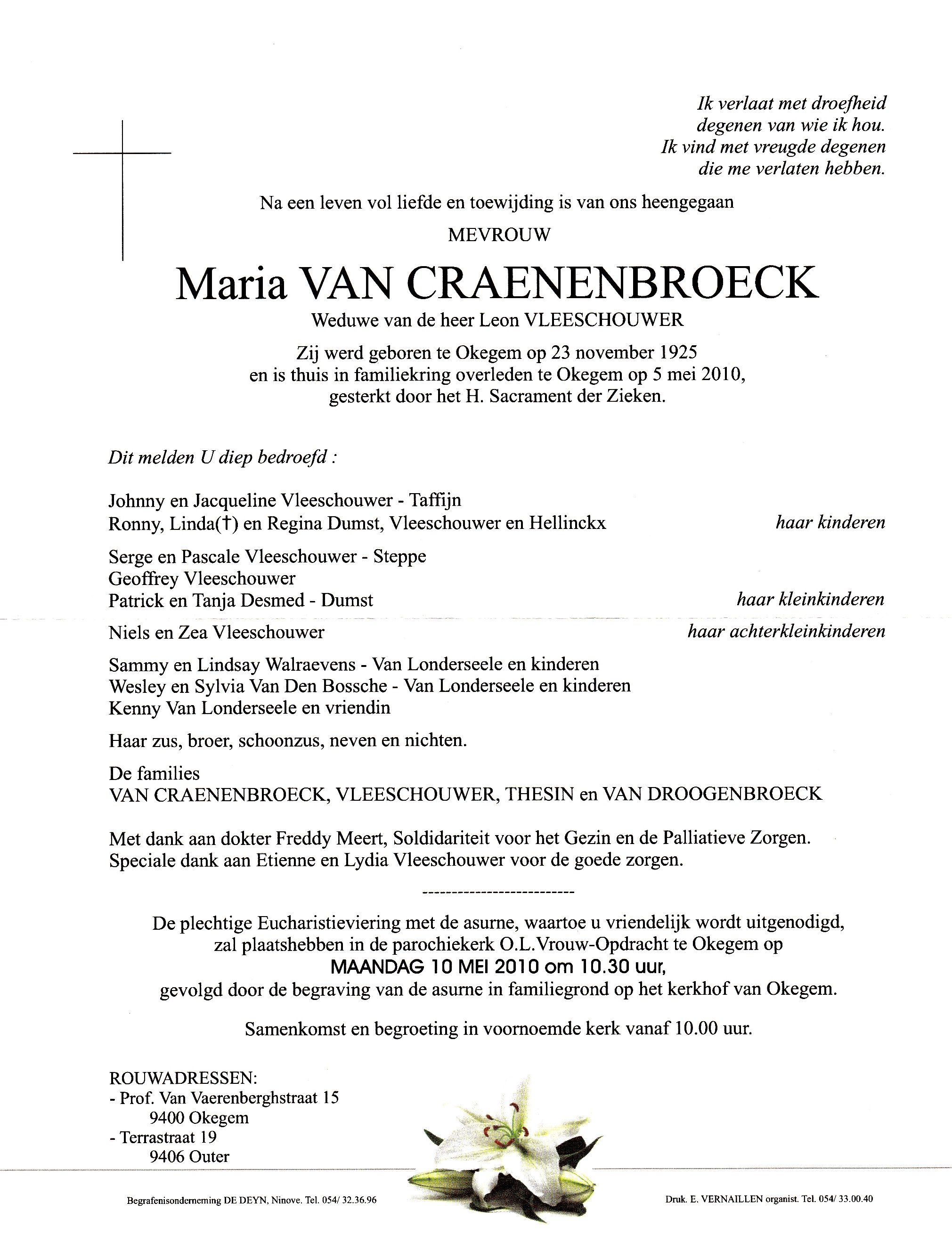 Van Craenenbroeck Maria  