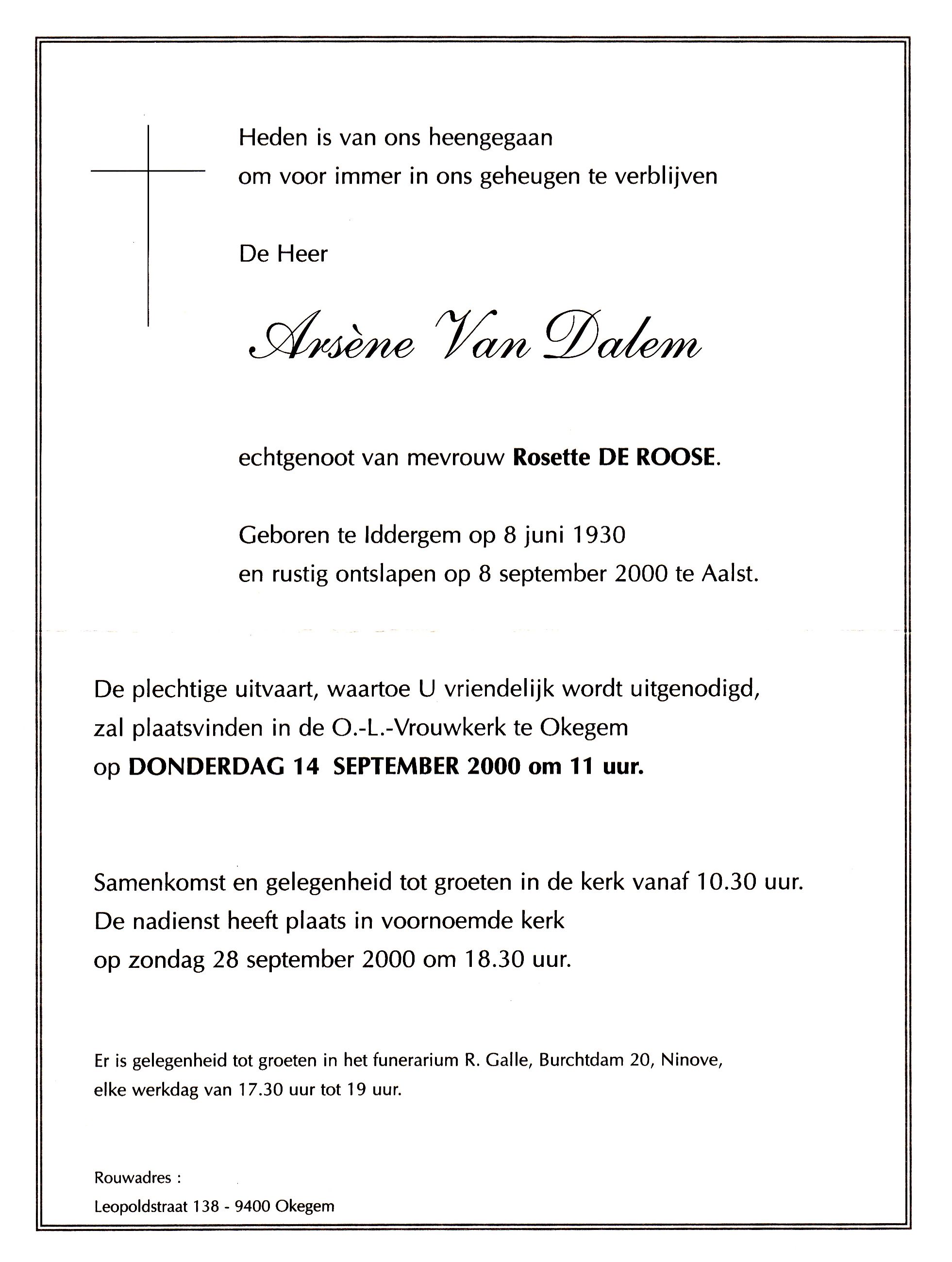 Van Dalem Arsène    