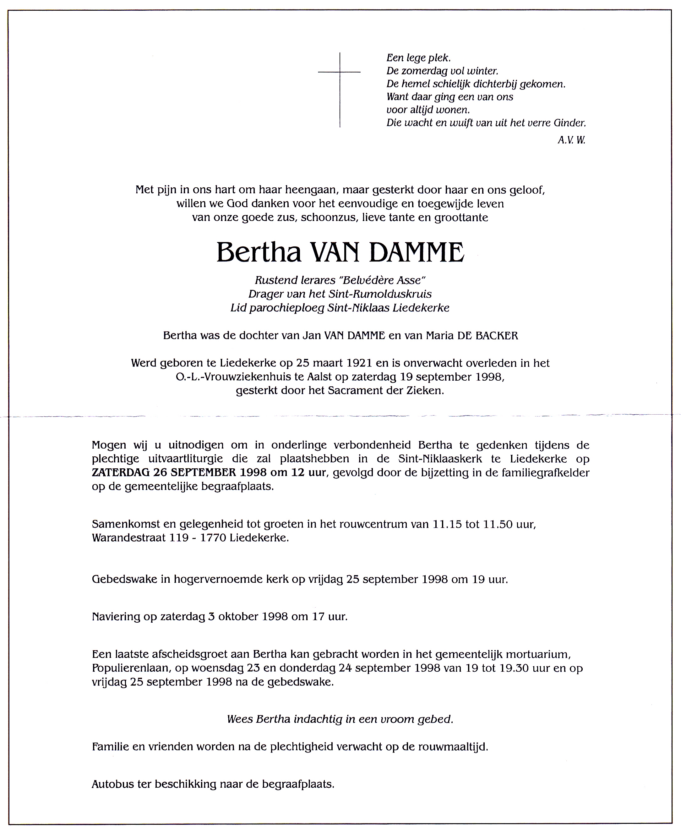 Van Damme Bertha   