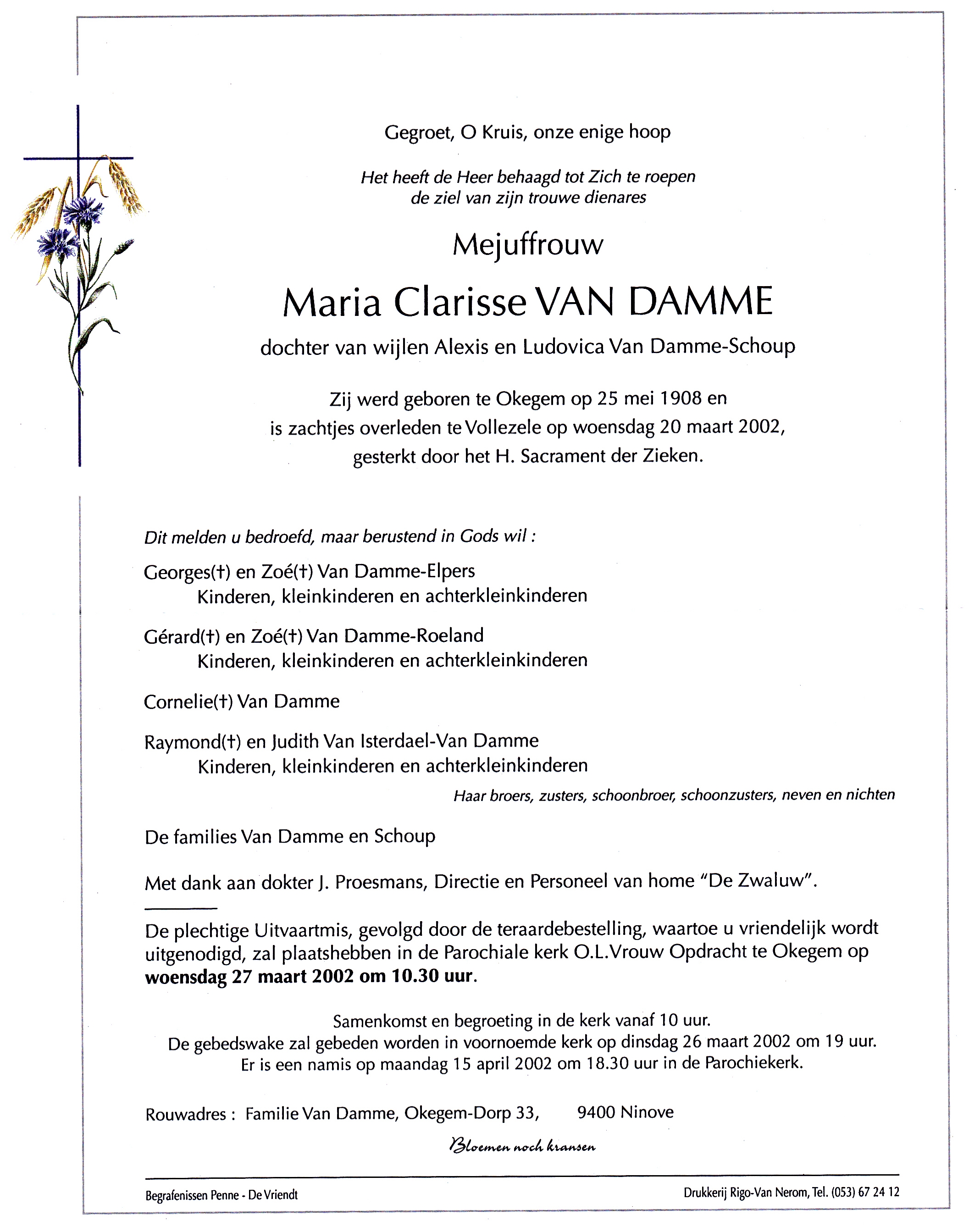 Van Damme Maria Clarisse  