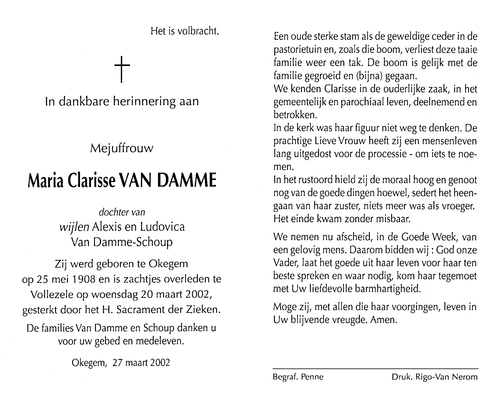 Van Damme Maria Clarisse