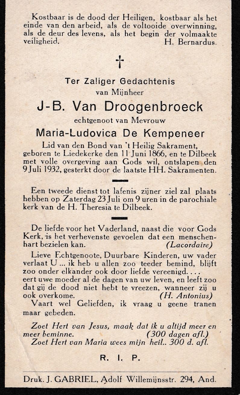 Van Droogebroeck Jan Baptist