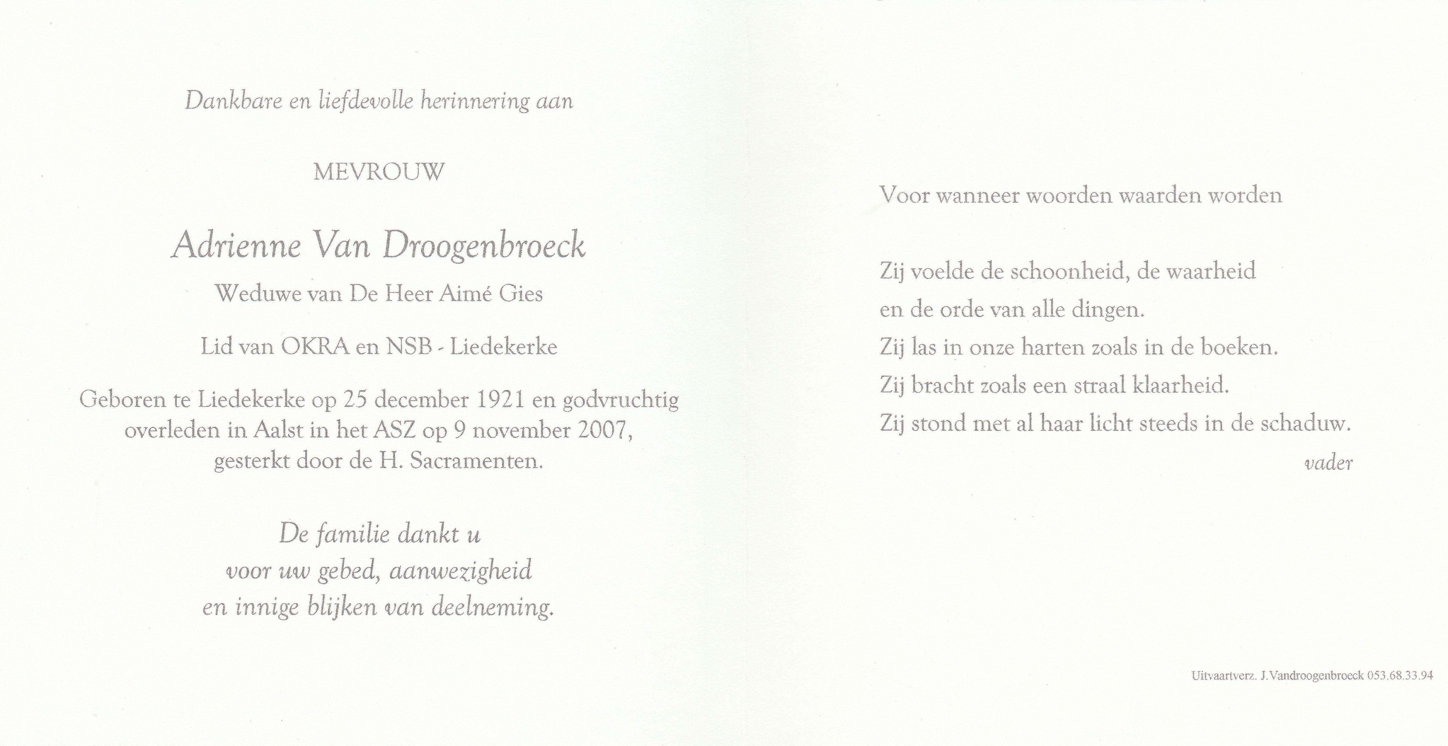 Van Droogenbroeck Adrienne 