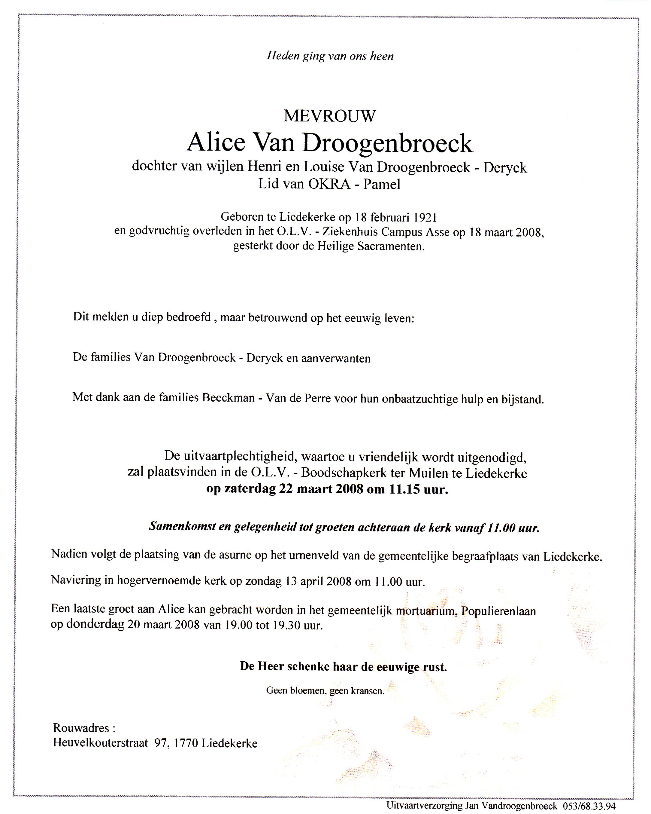 Van Droogenbroeck Alice  