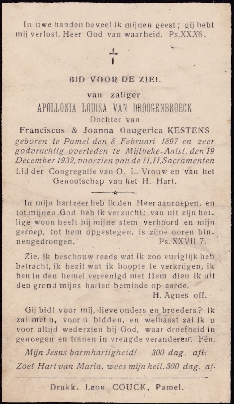 Van Droogenbroeck Apollonia Louisa