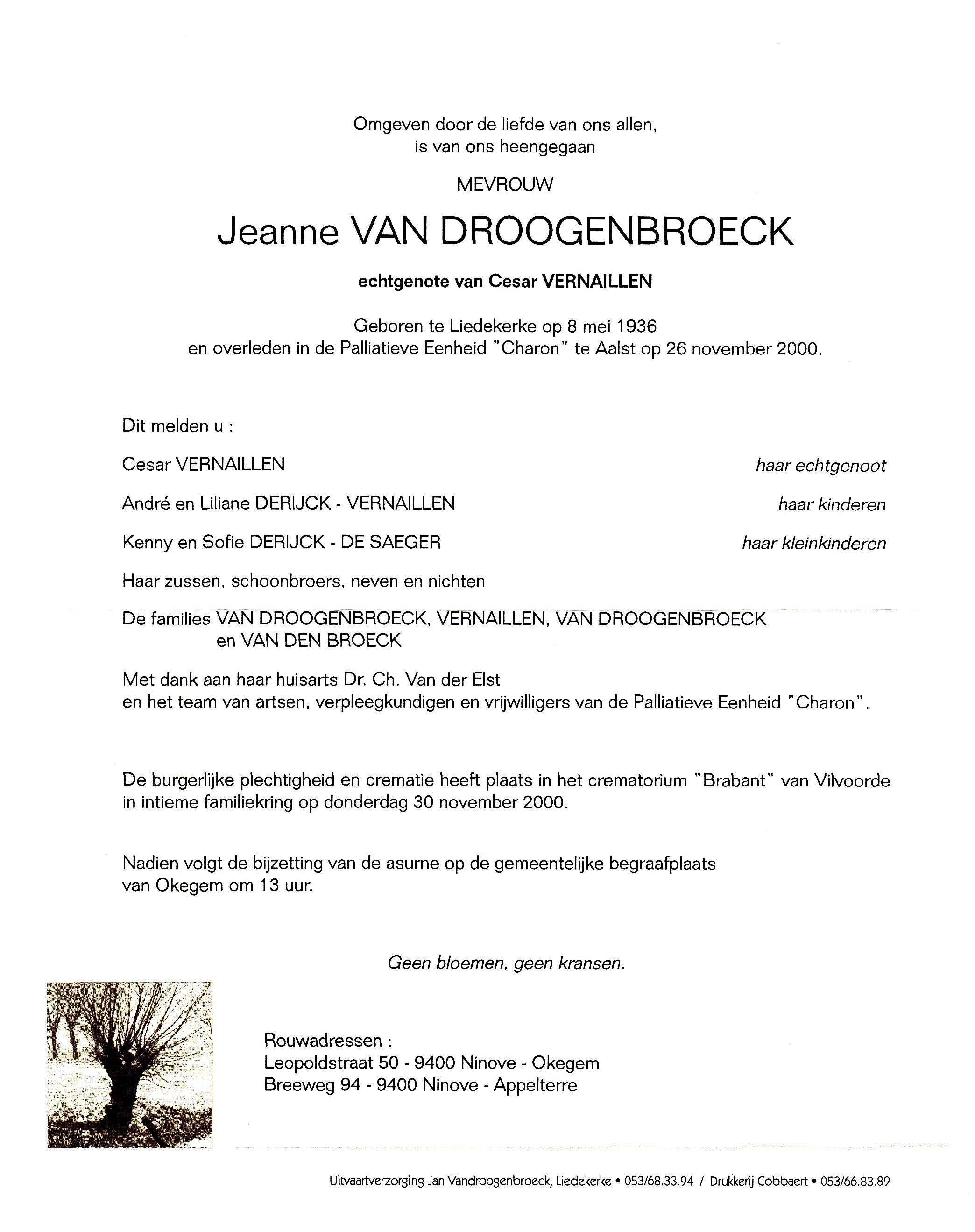 Van Droogenbroeck Jeanne  