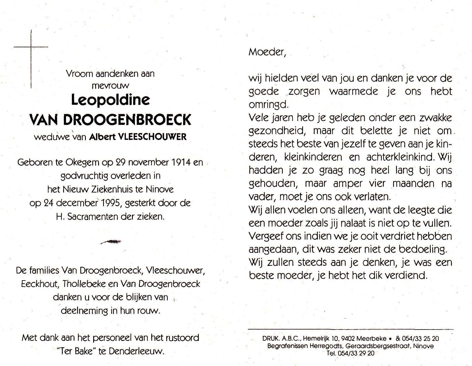 Van Droogenbroeck Leopoldine