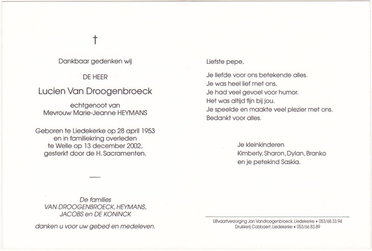 Van Droogenbroeck Lucien