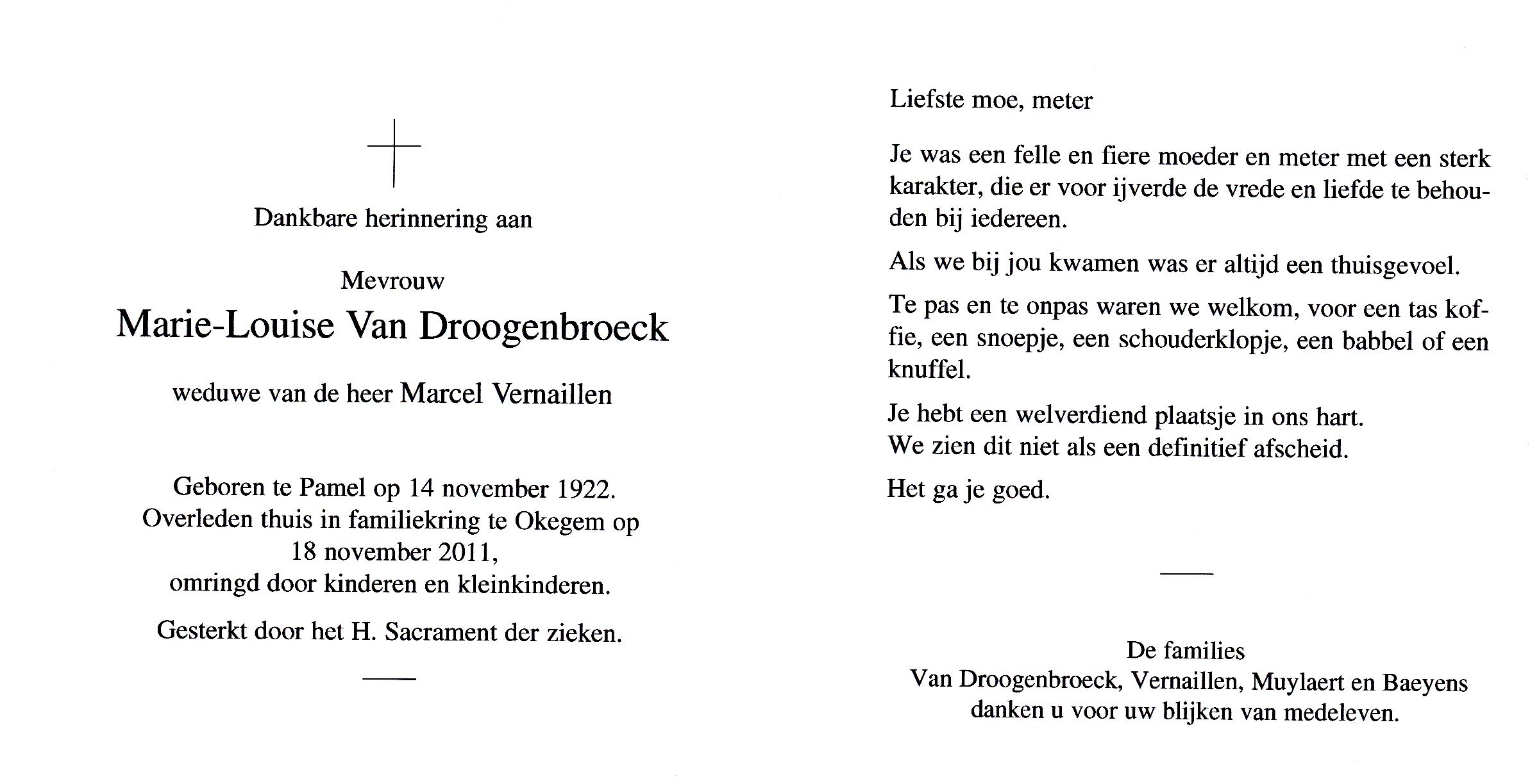 Van Droogenbroeck Marie-Louise