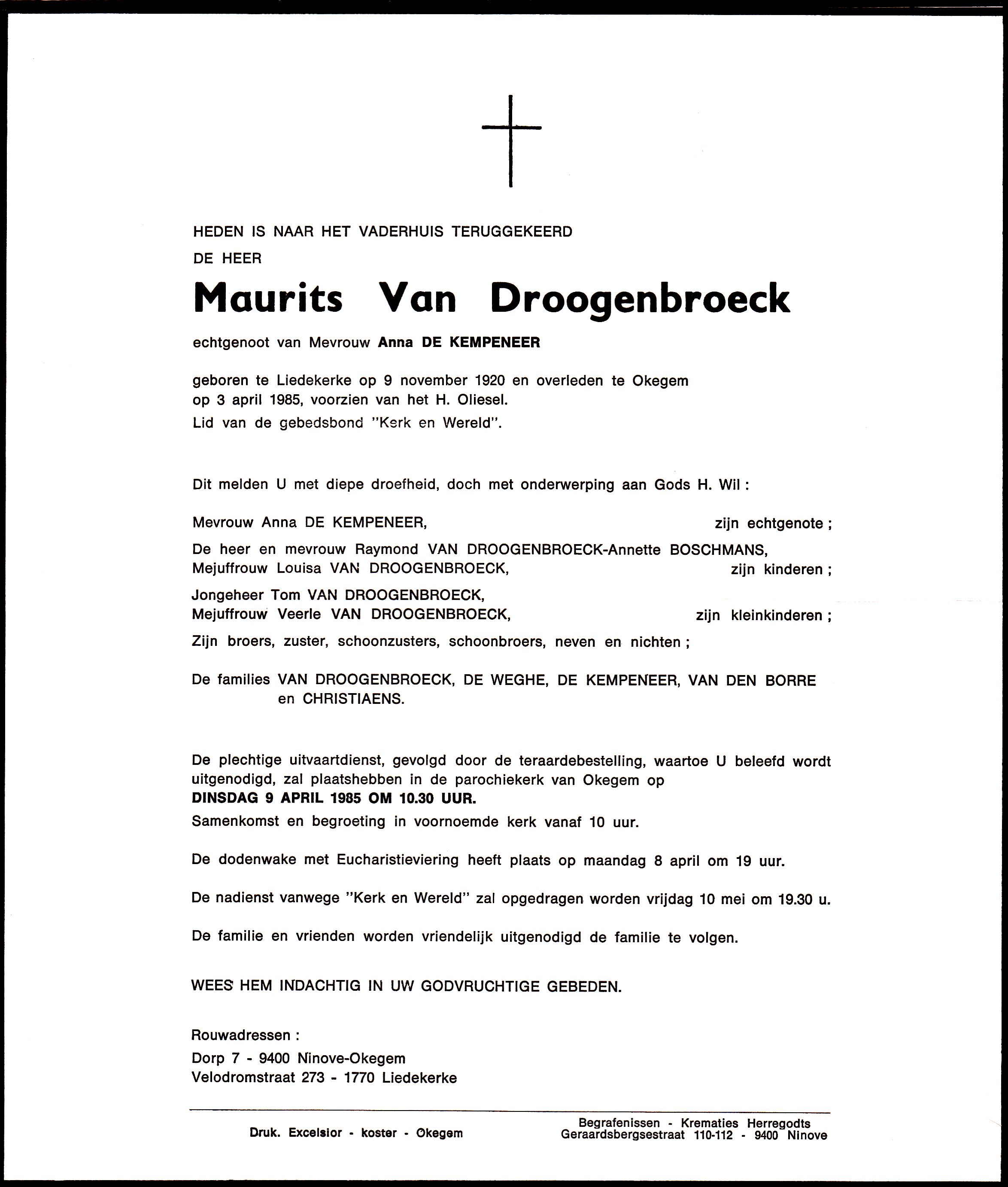 Van Droogenbroeck Maurits  