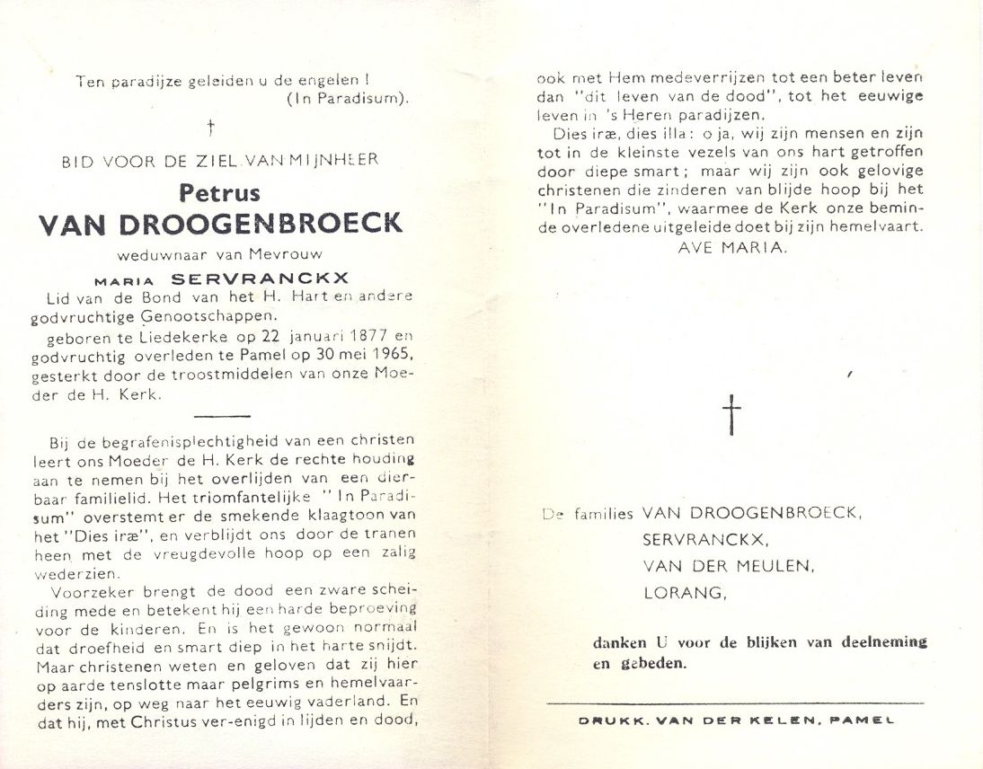 Van Droogenbroeck Petrus (x Servranckx)