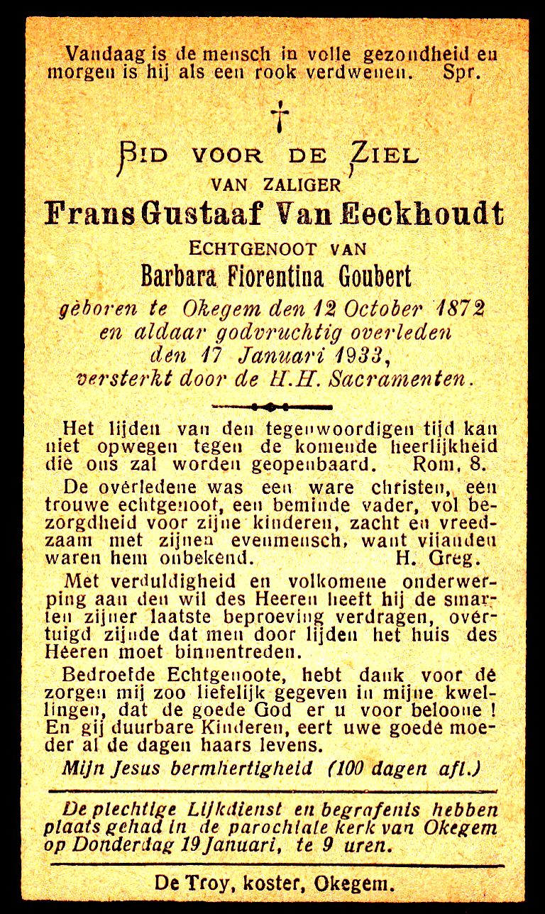 Van Eeckhoudt Frans Gustaaf 