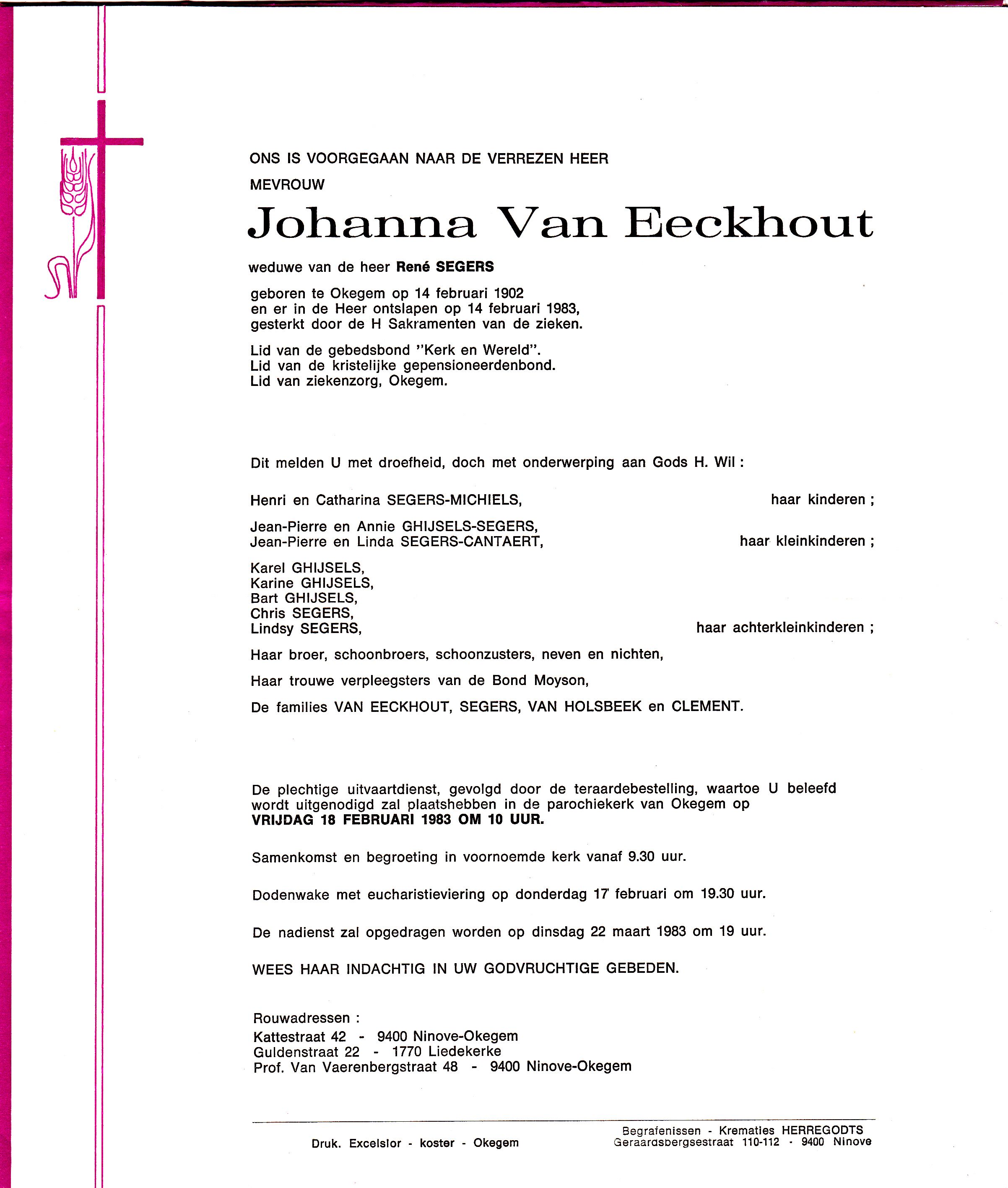 Van Eeckhout Johanna  