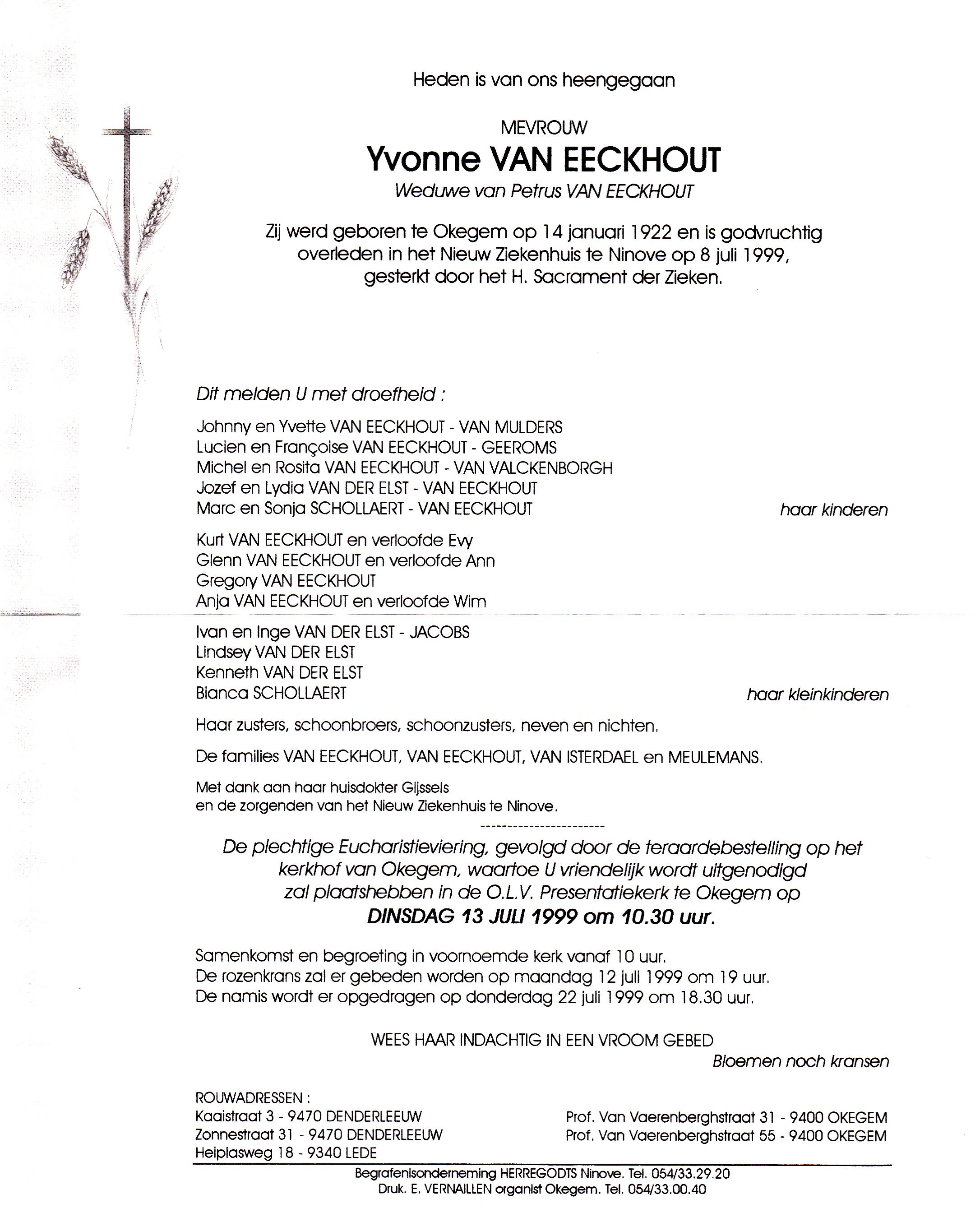 Van Eeckhout Yvonne  