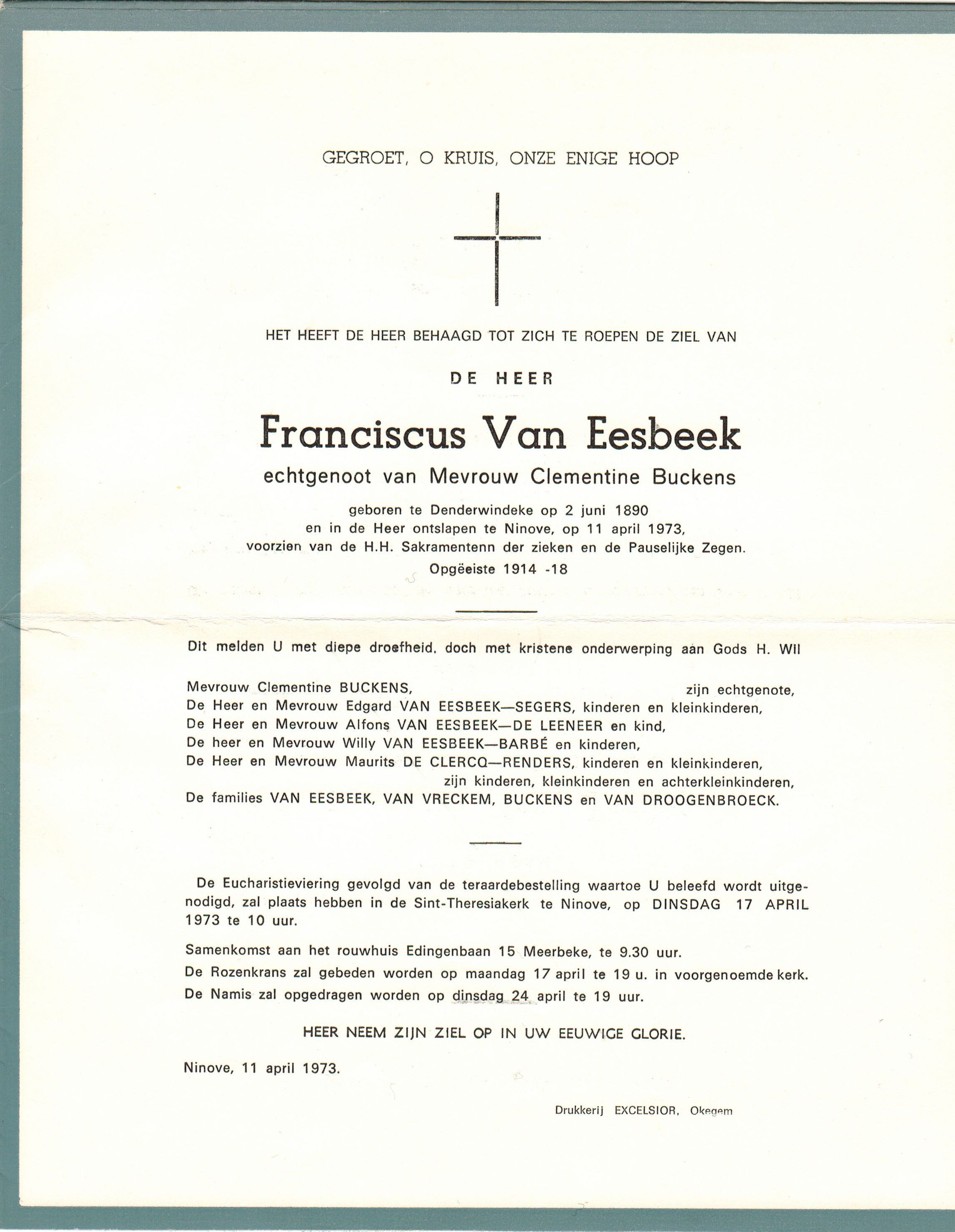 Van Eesbeeck Franciscus   