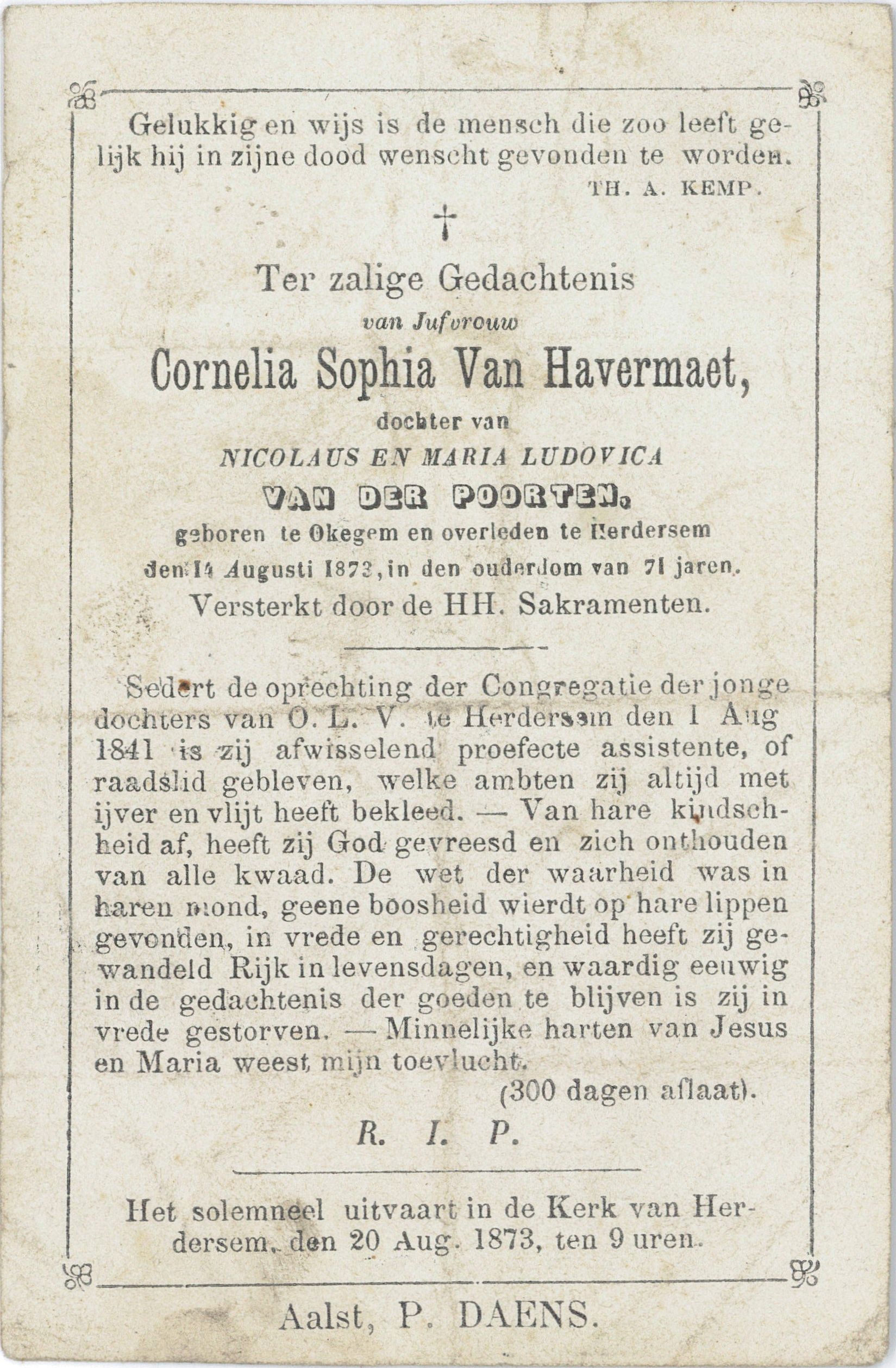 Van Havermaet Cornelia Sophia