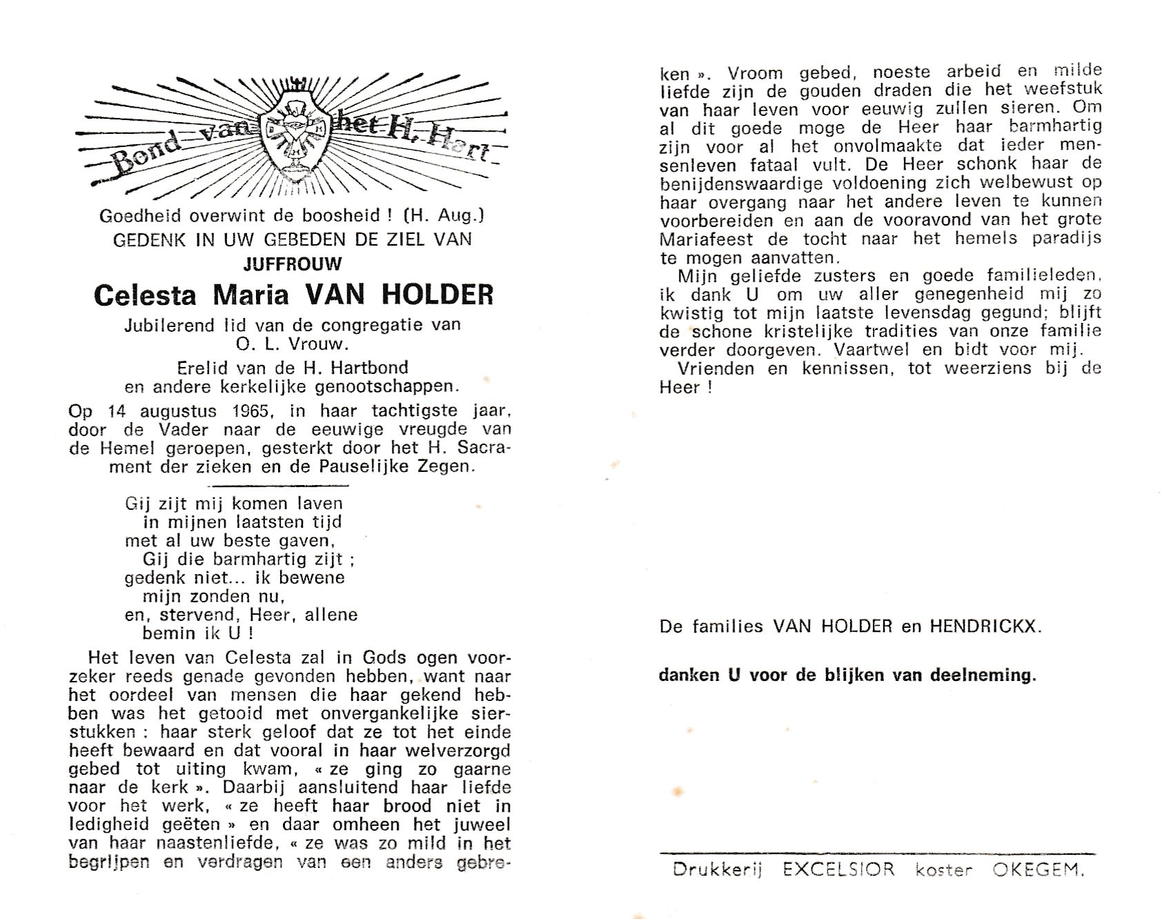 Van Holder Celesta Maria