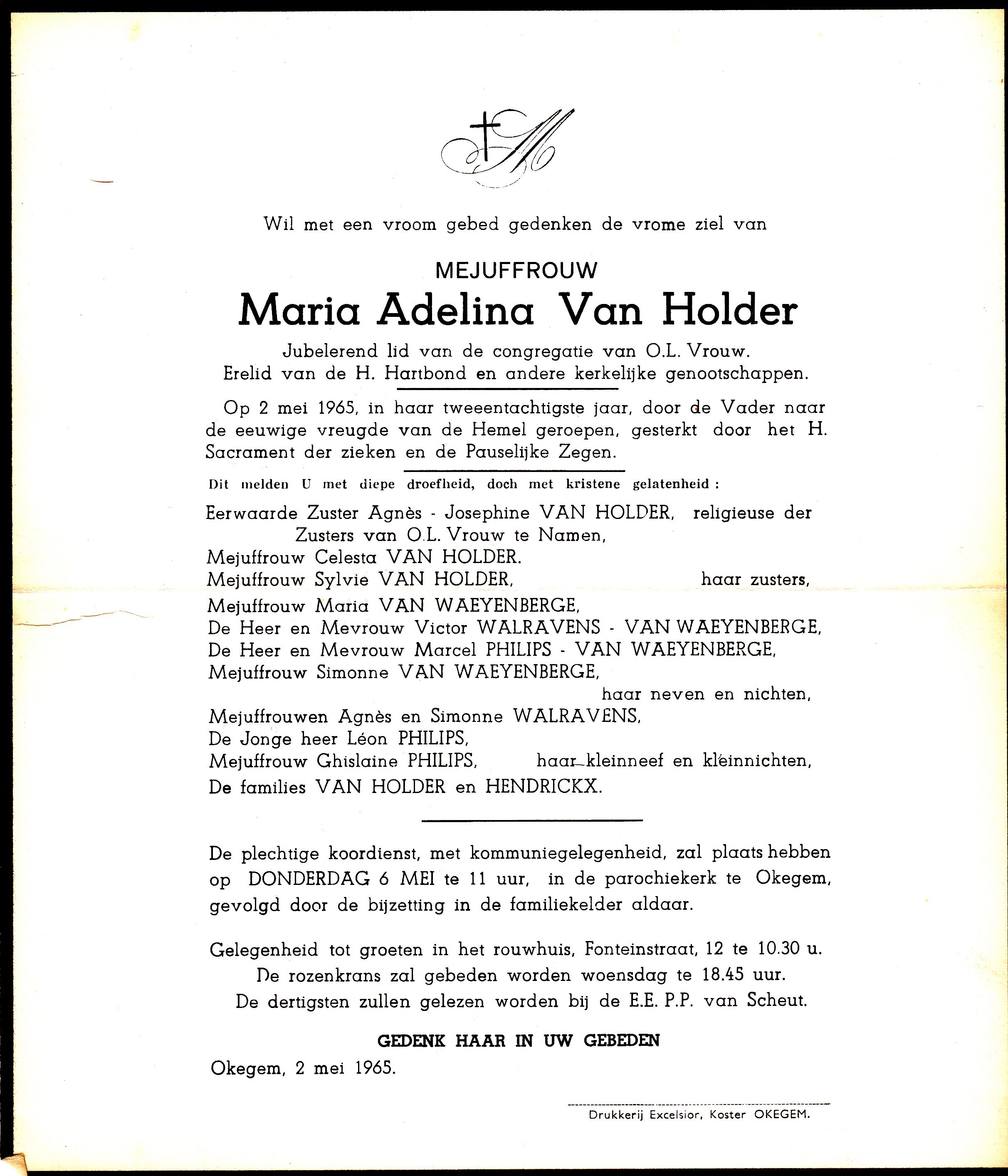 Van Holder Maria Adelina  