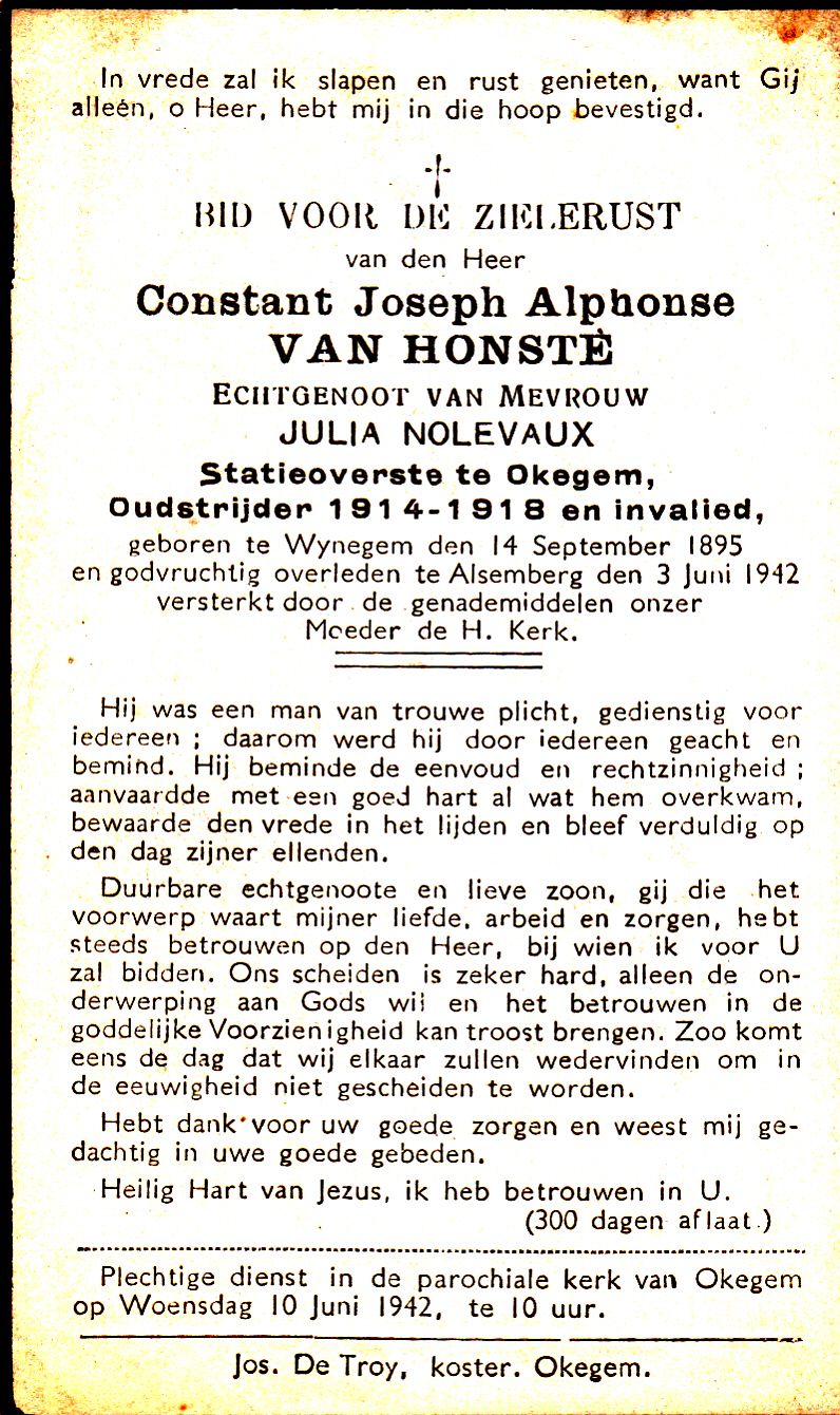 Van Honste Constant Joseph Alphonse