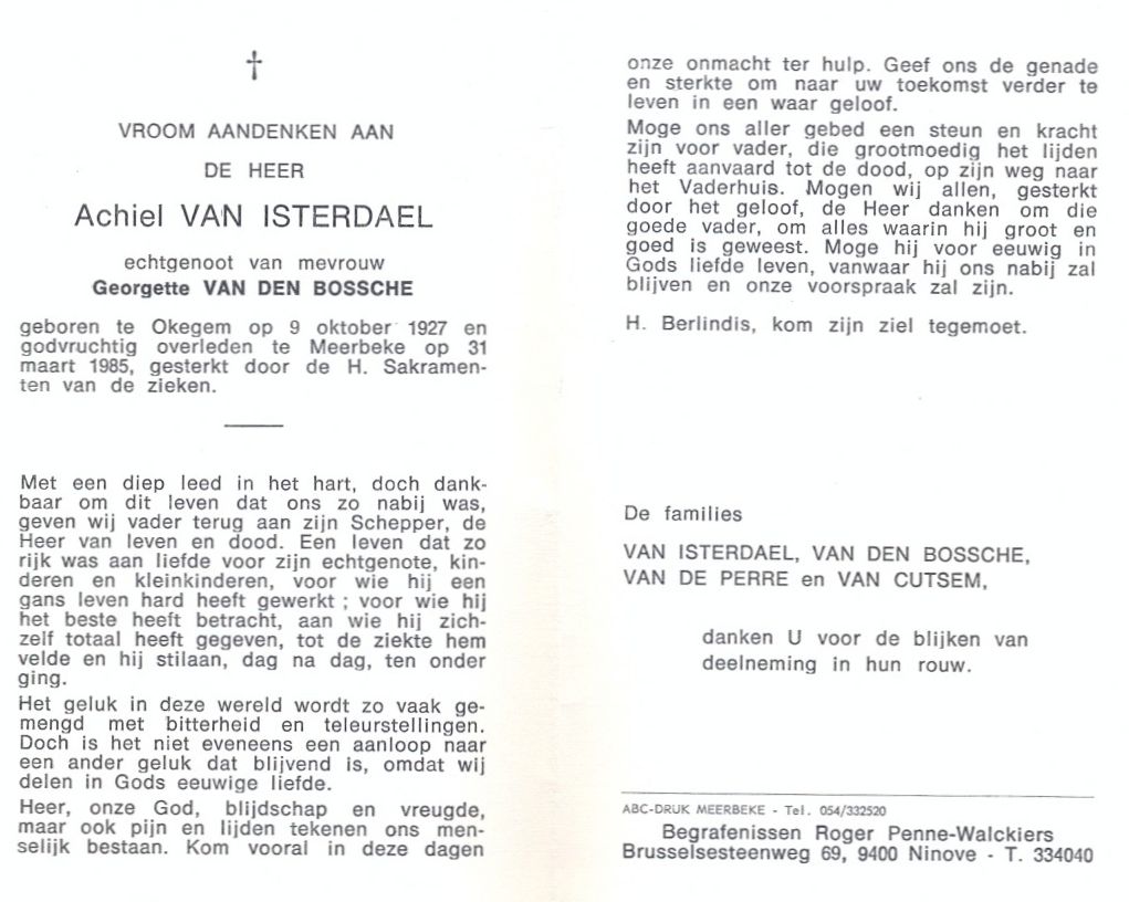 Van Isterdael Achiel (x VDB)