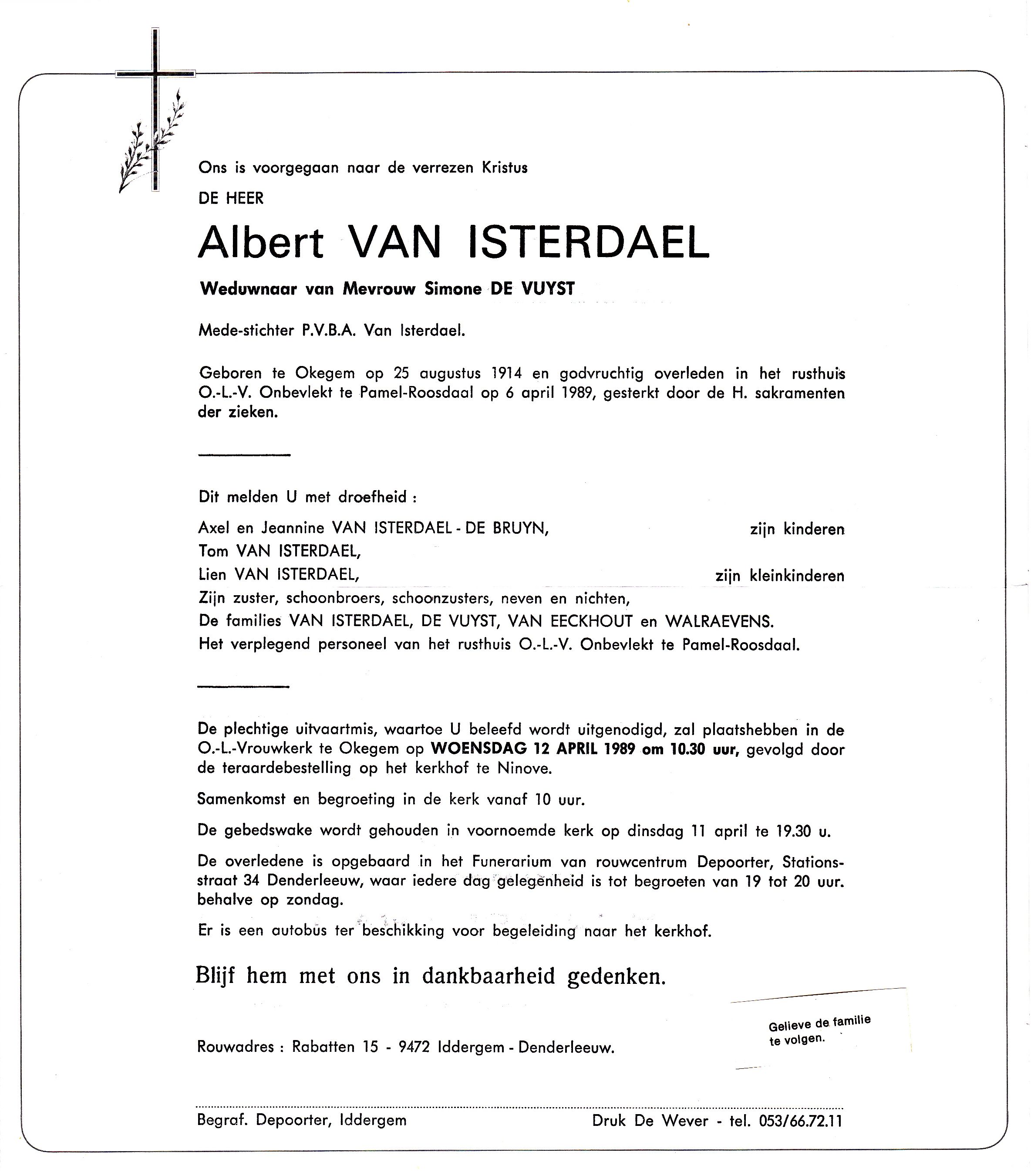 Van Isterdael Albert      