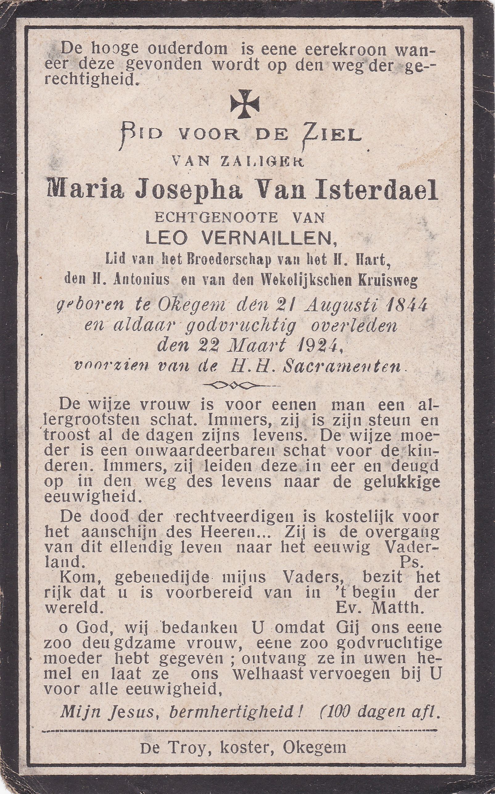 Van Isterdael Maria Josepha