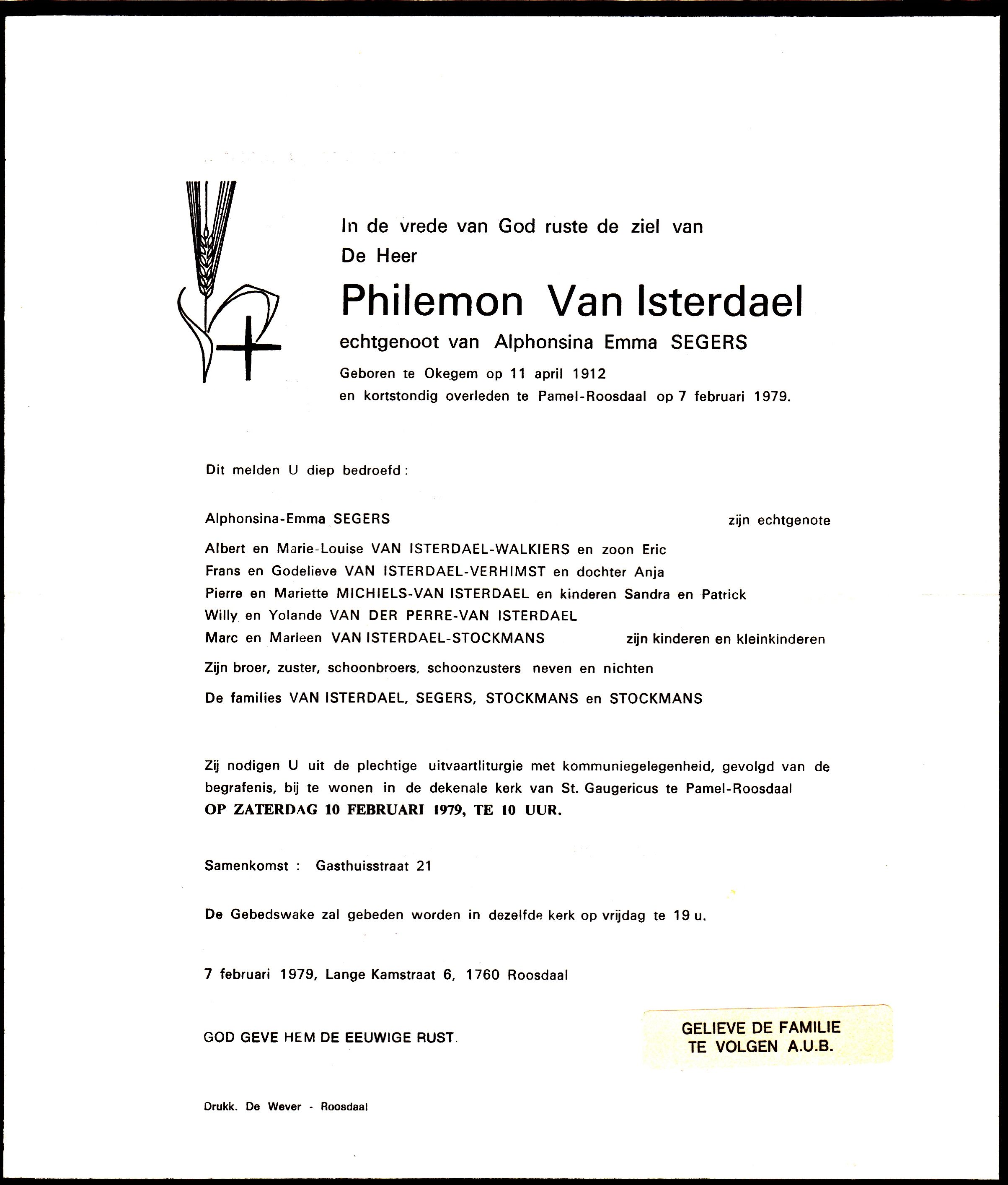 Van Isterdael Philemon  