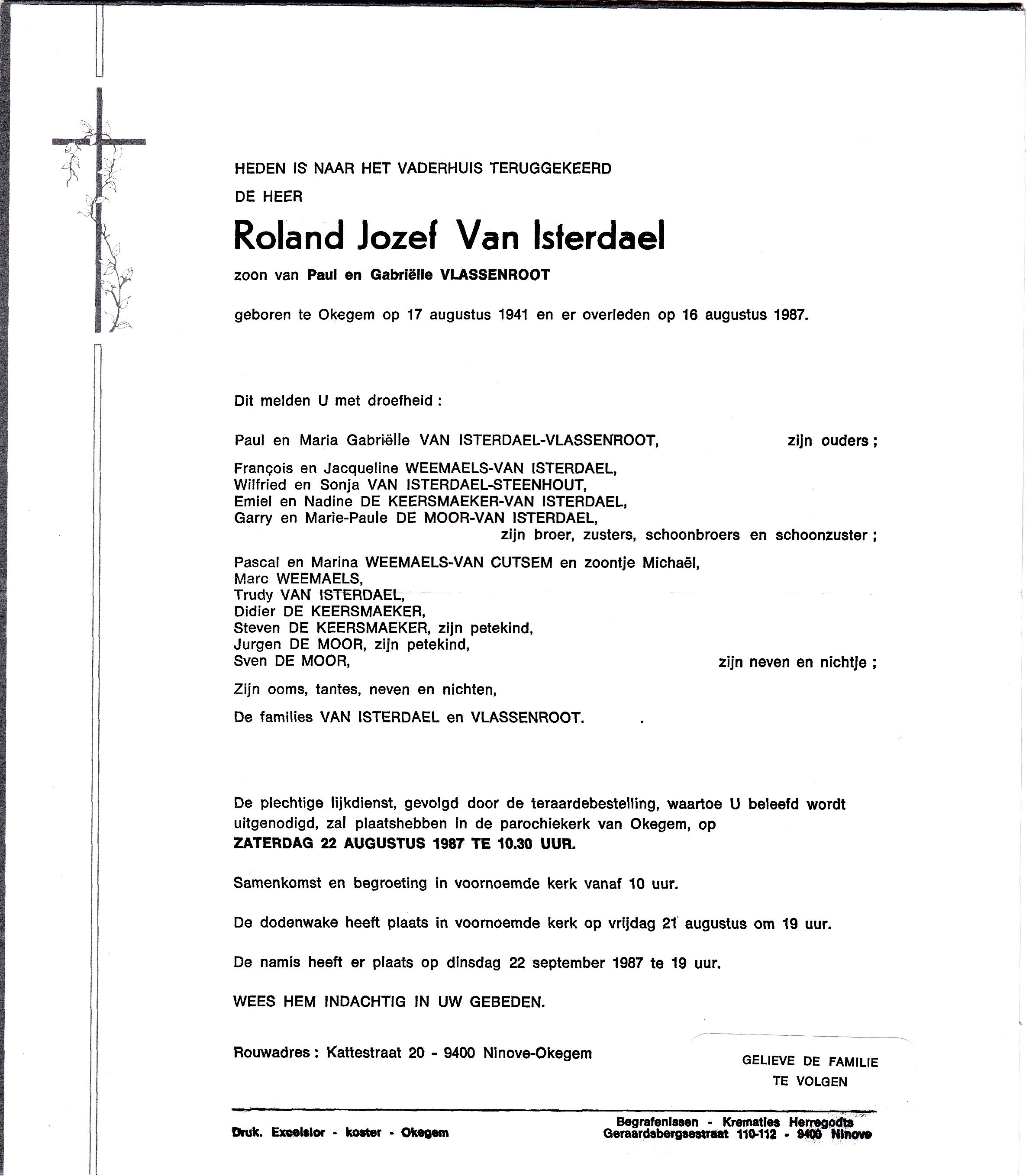 Van Isterdael Roland Jozef  