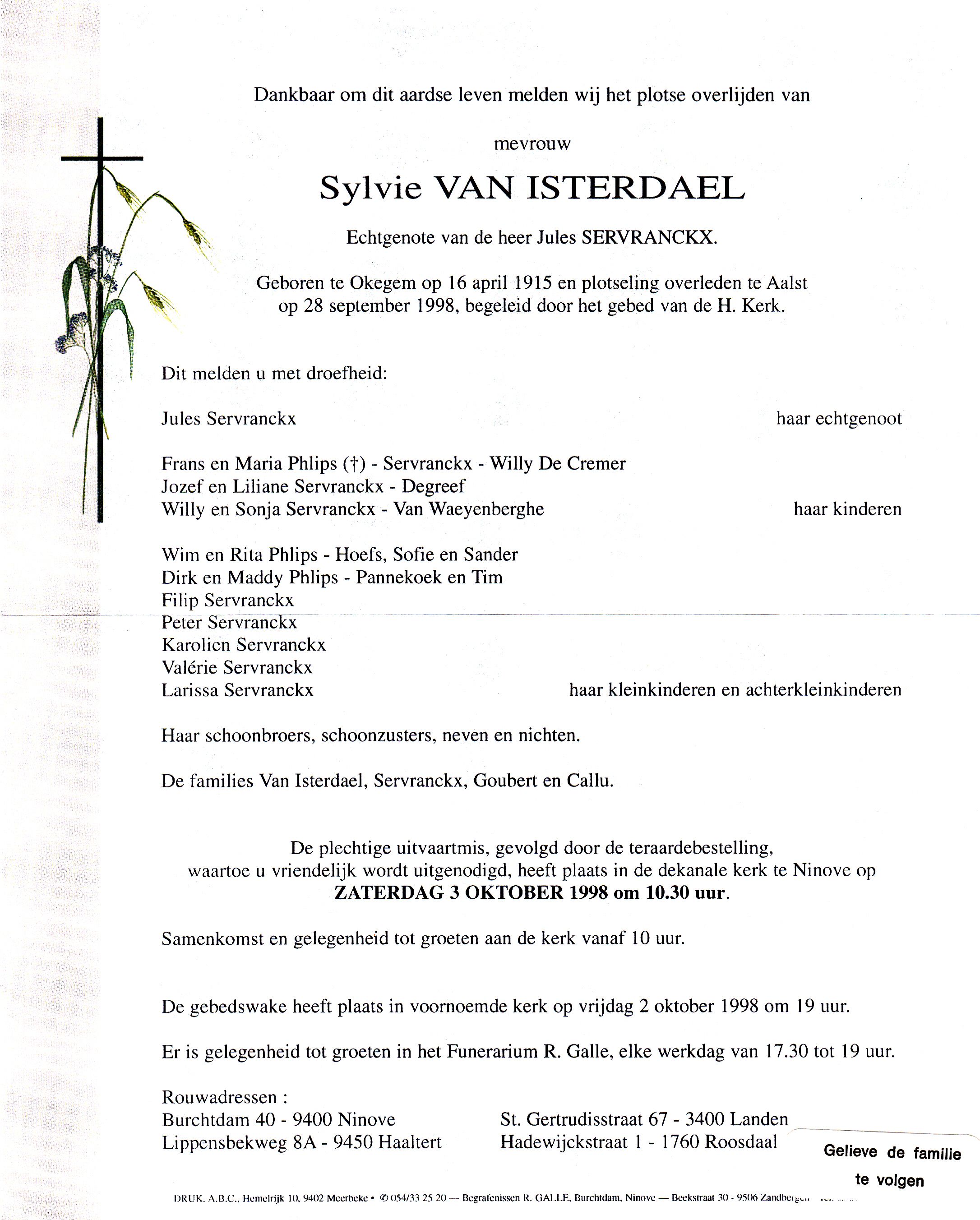 Van Isterdael Sylvie  