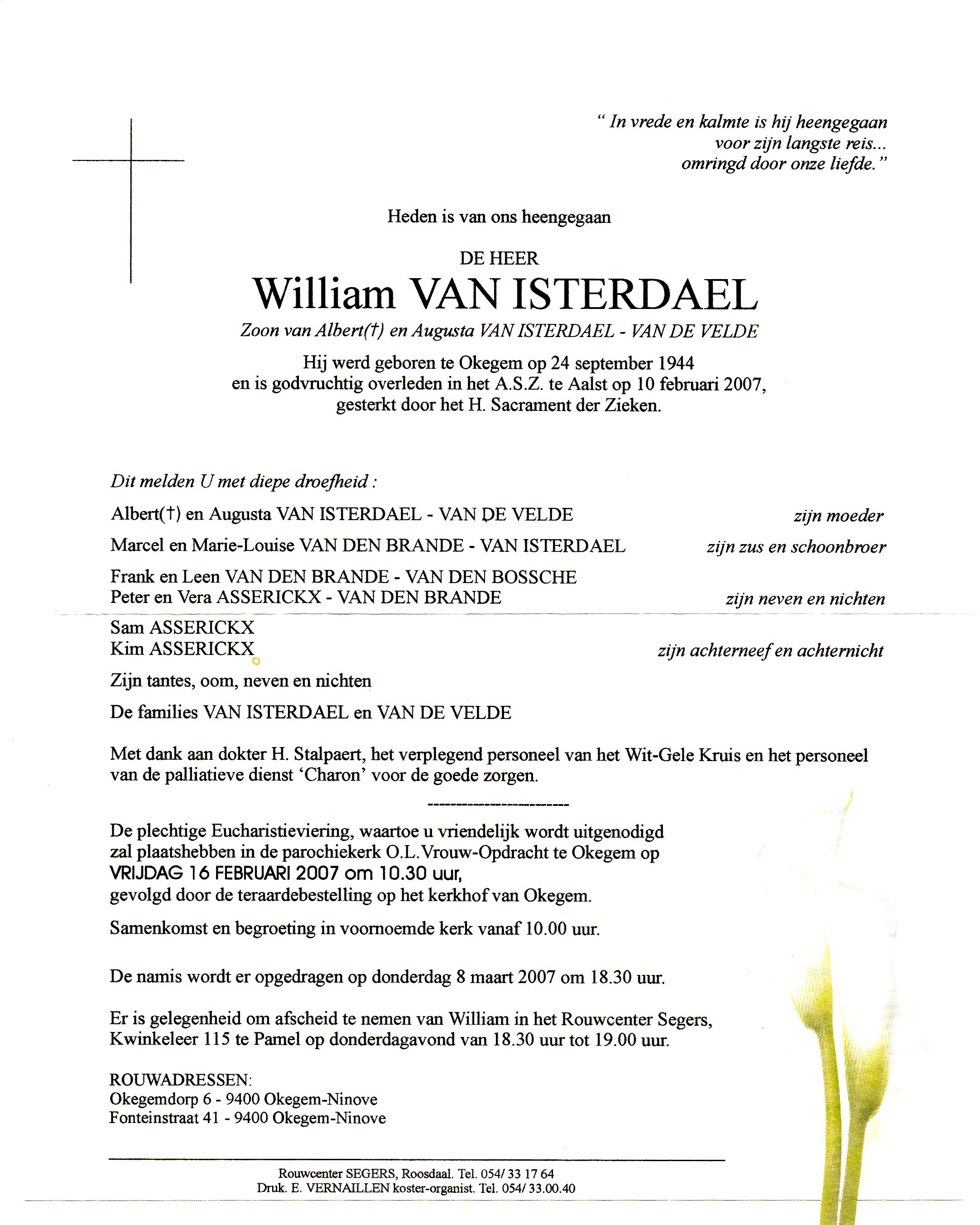 Van Isterdael William  