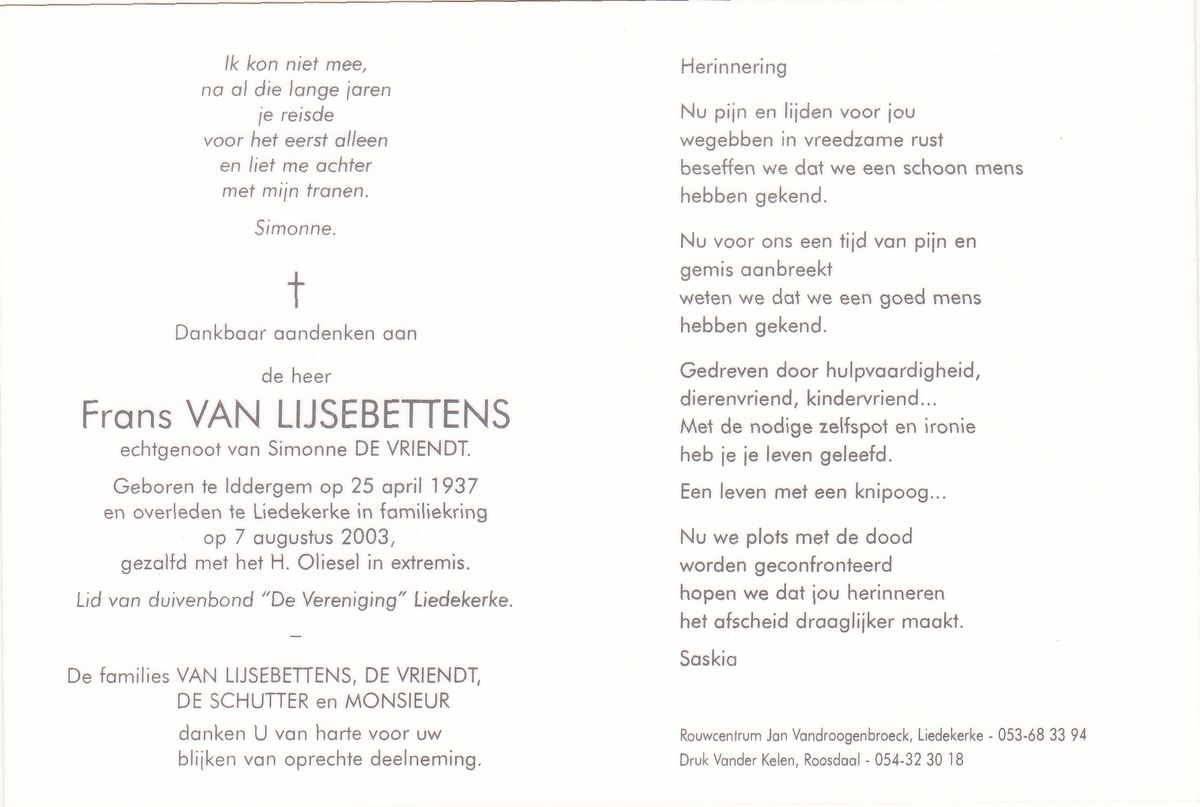 Van Lijsebettens Frans