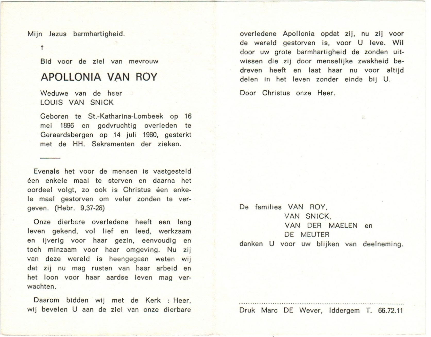 Van Roy Appolonia