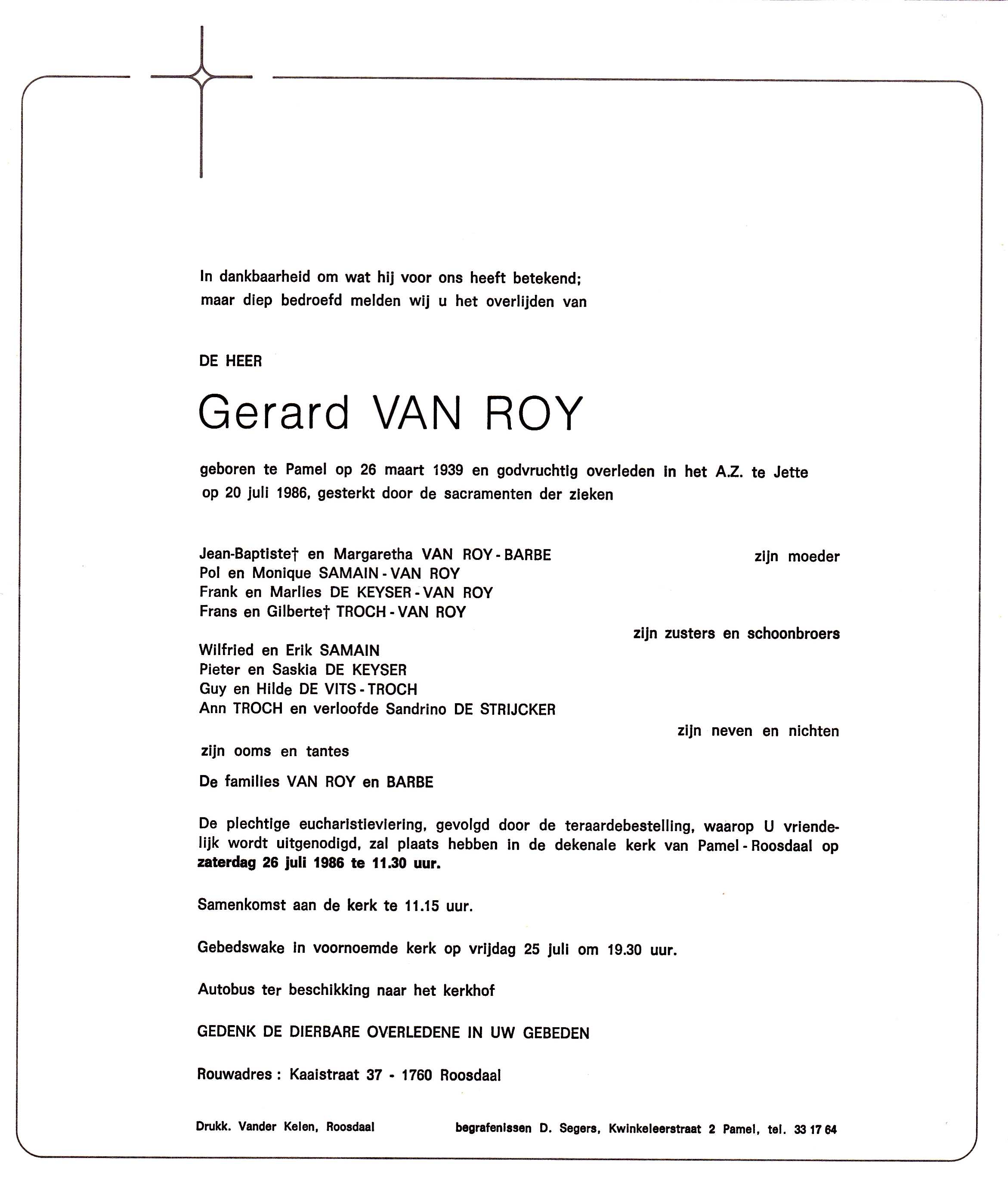Van Roy Gerard  