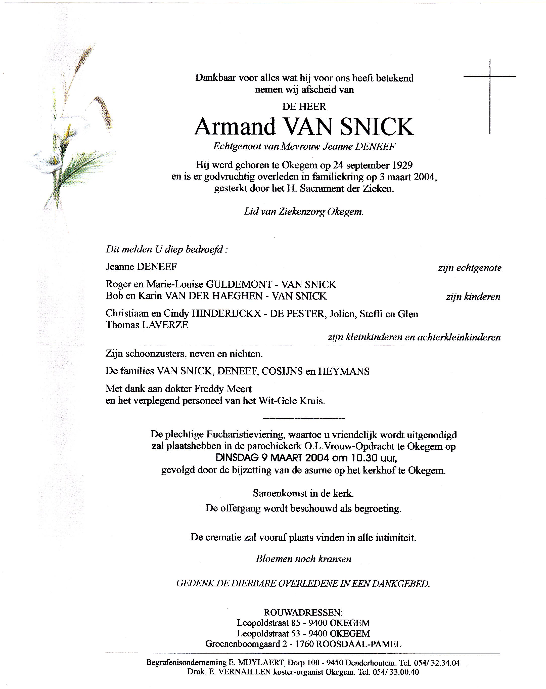 Van Snick Armand  