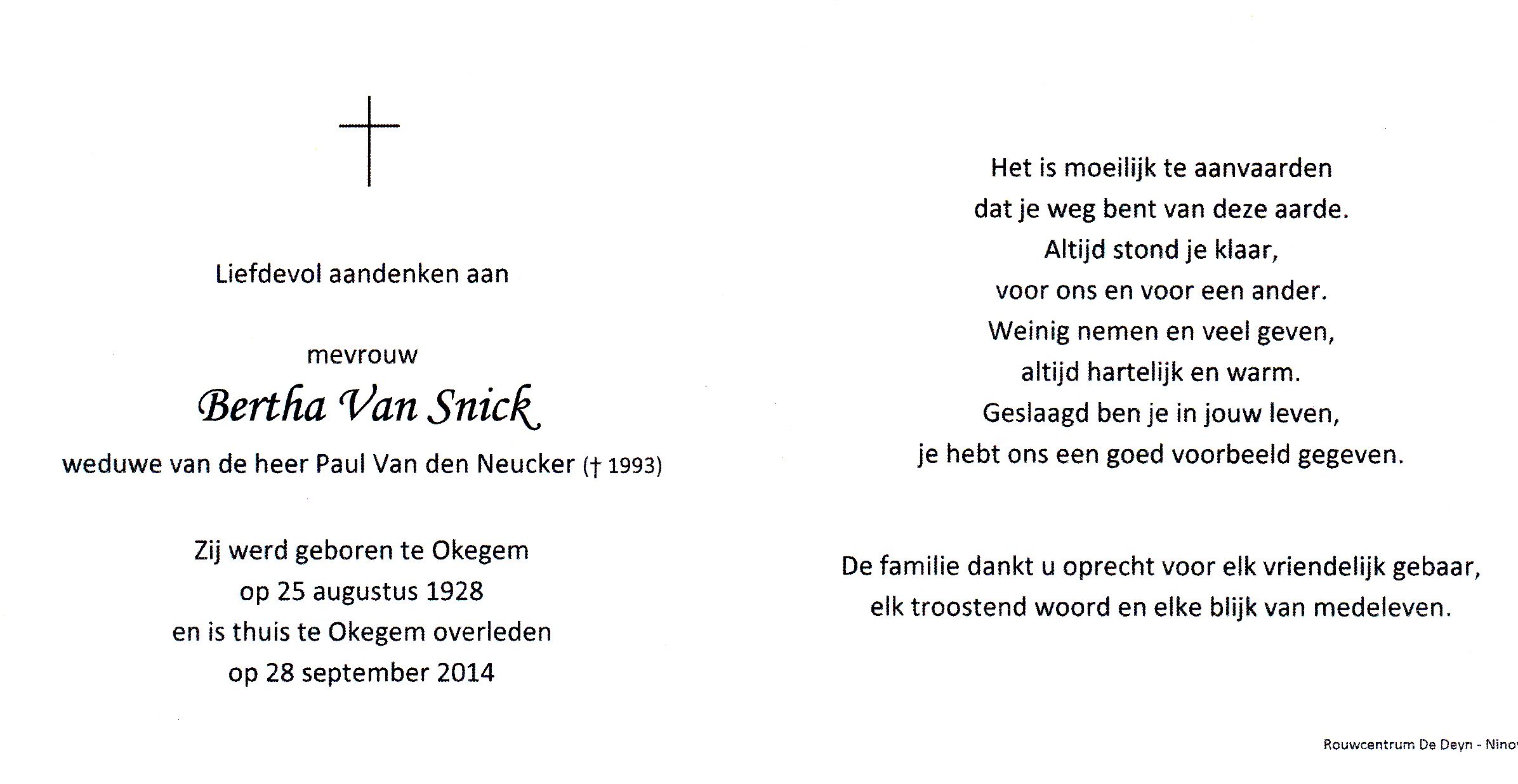 Van Snick Bertha