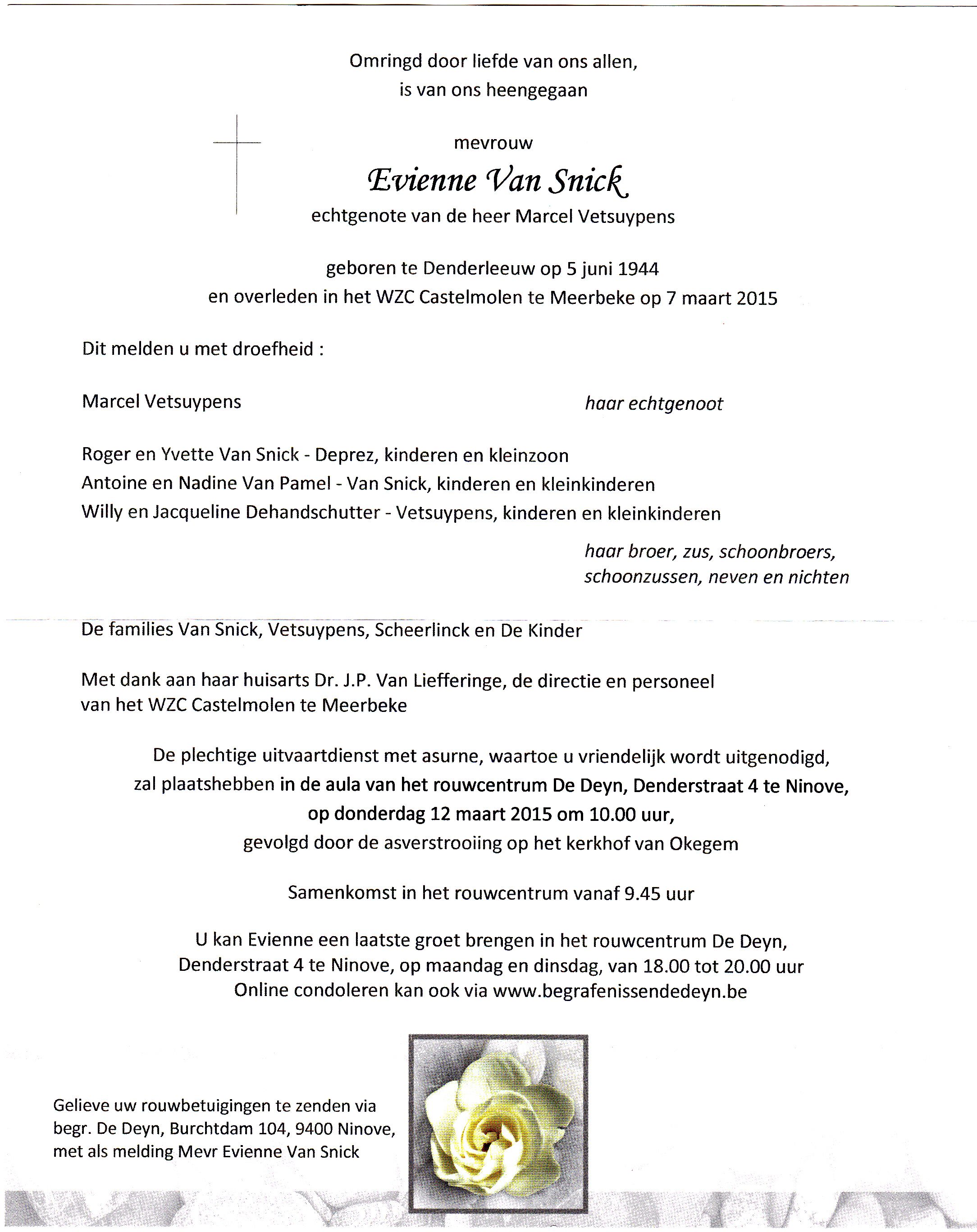 Van Snick Evienne  