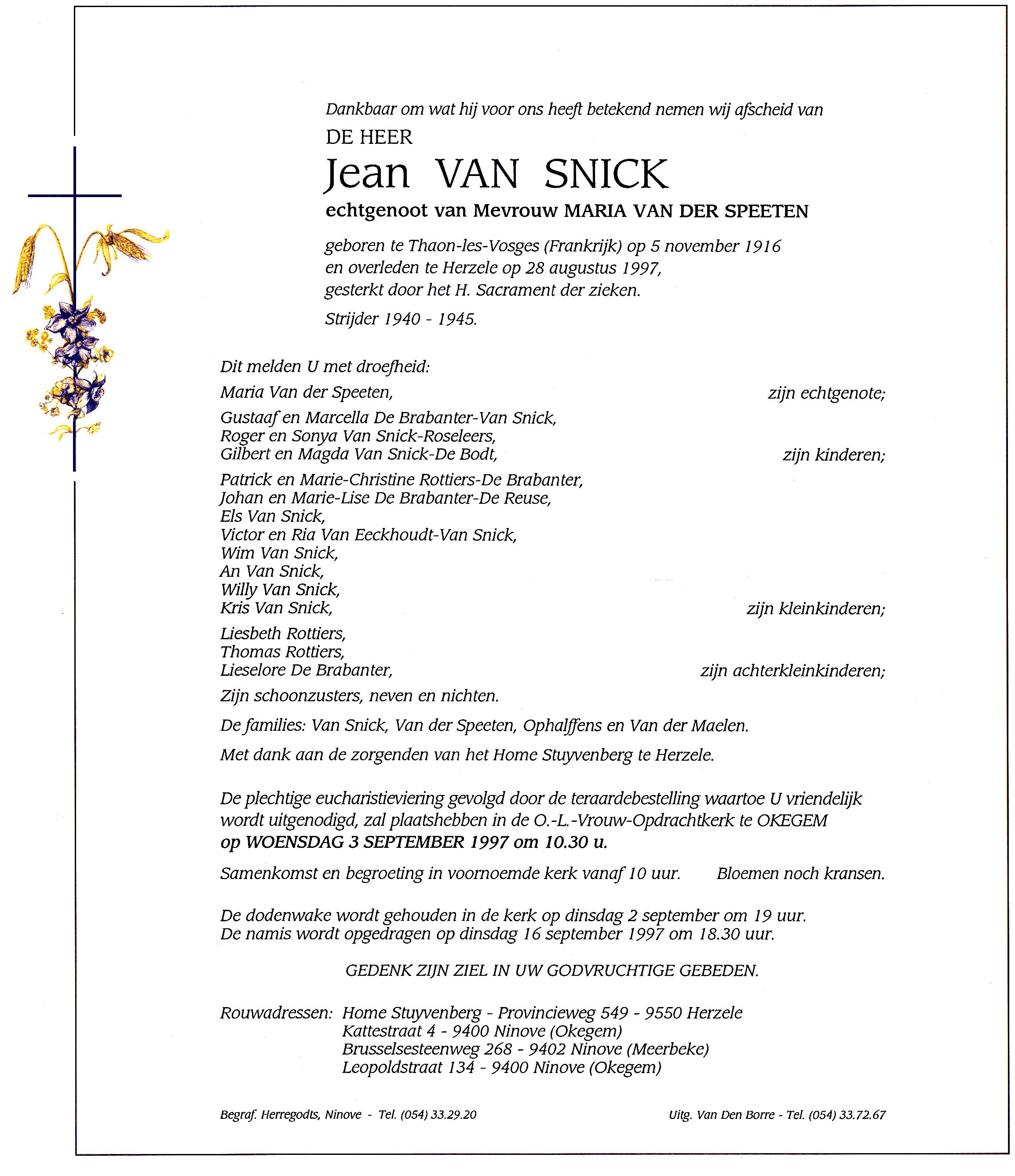 Van Snick Jean  