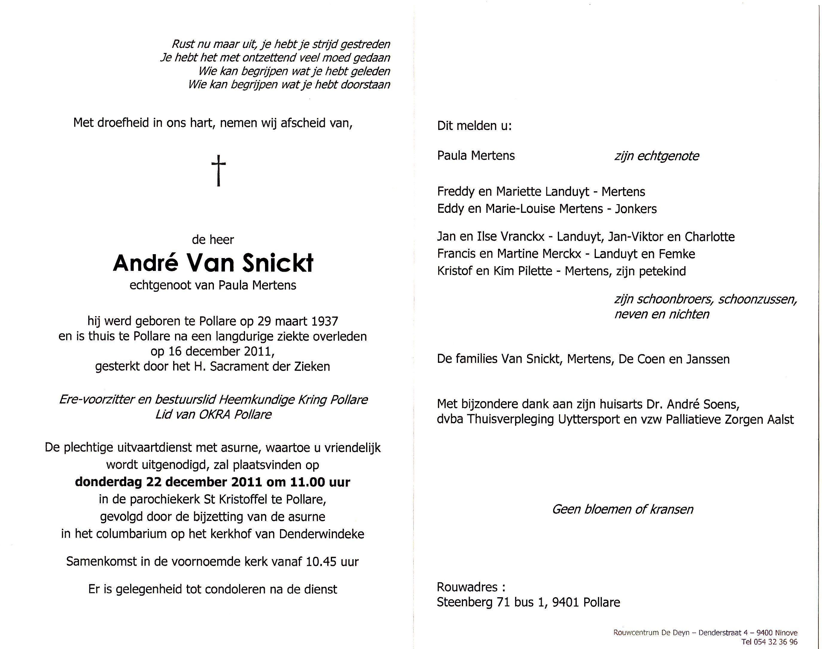 Van Snickt André