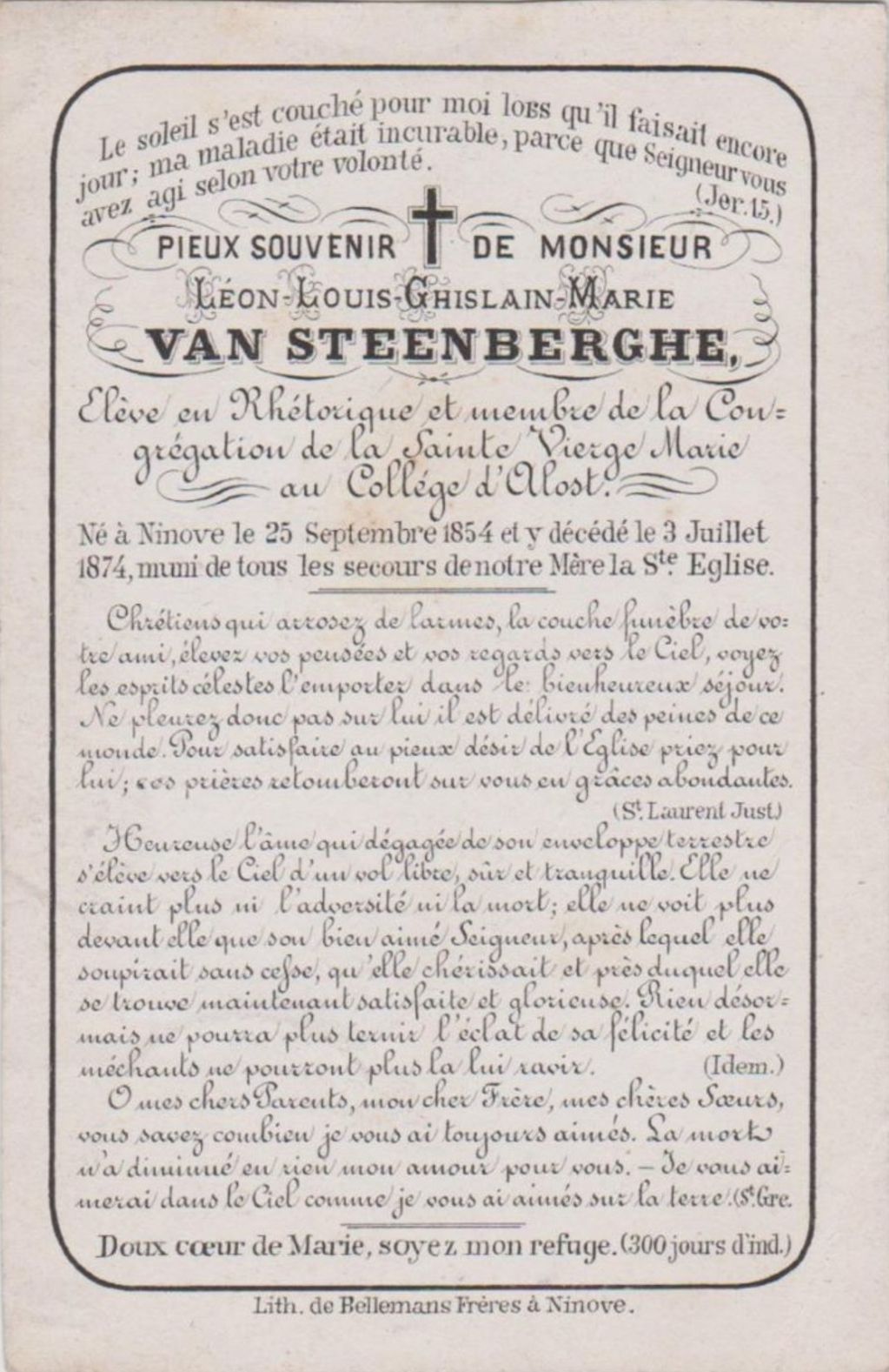 Van Steenberghe Léon Louis Ghislain Marie